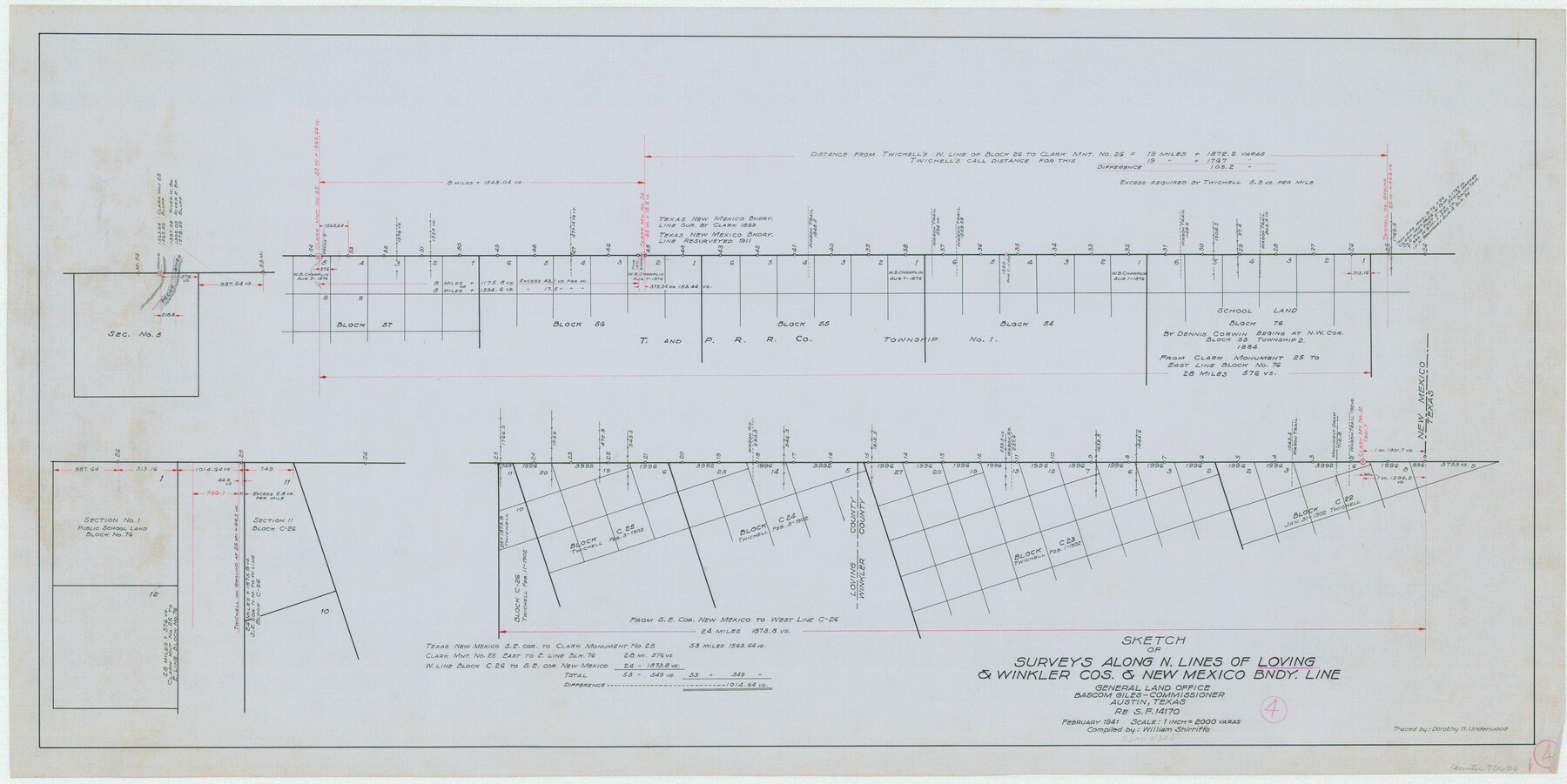 70636, Loving County Working Sketch 4, General Map Collection