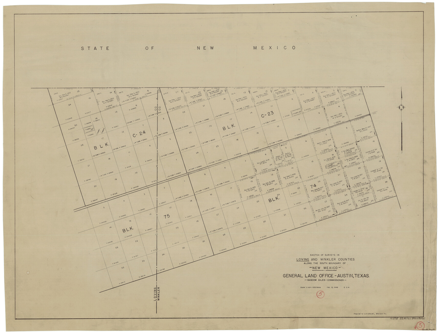 70637, Loving County Working Sketch 5, General Map Collection
