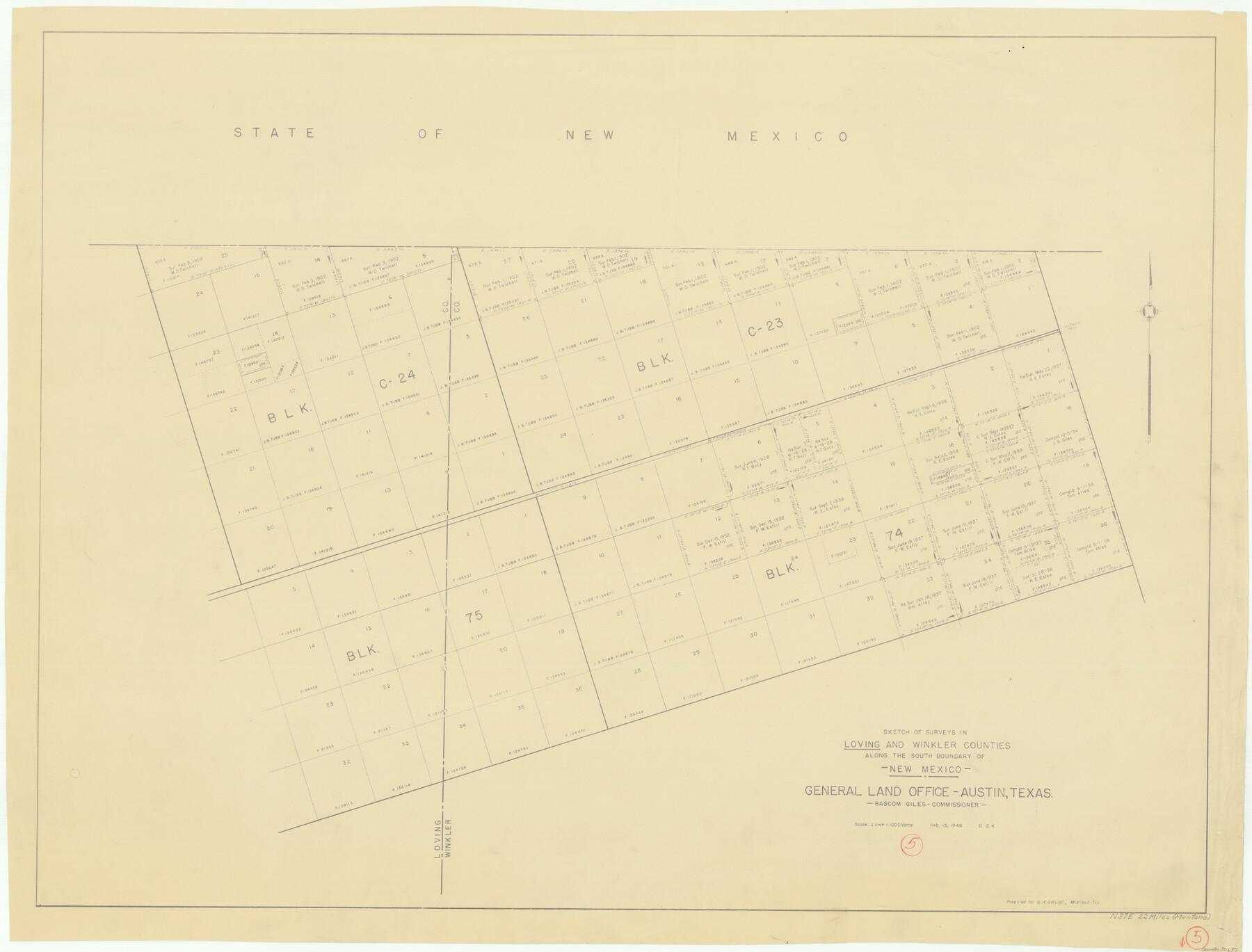 70637, Loving County Working Sketch 5, General Map Collection