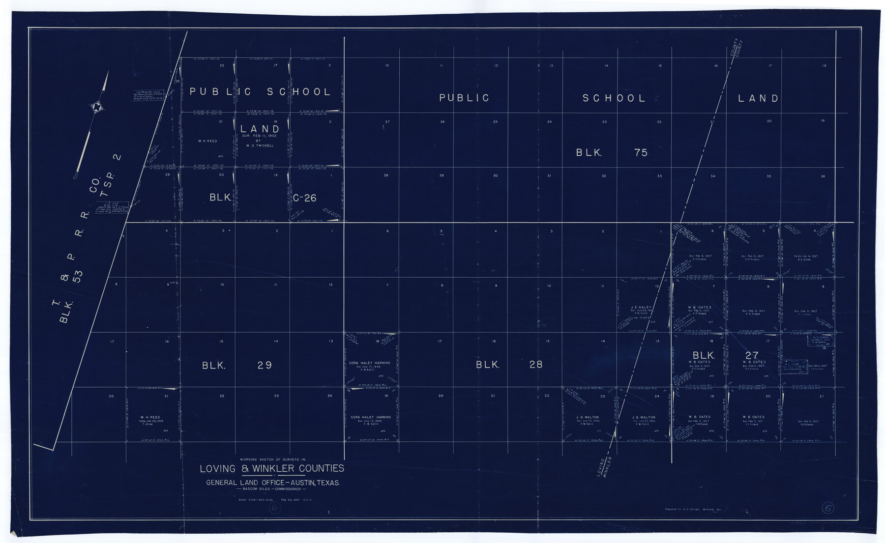 70638, Loving County Working Sketch 6, General Map Collection