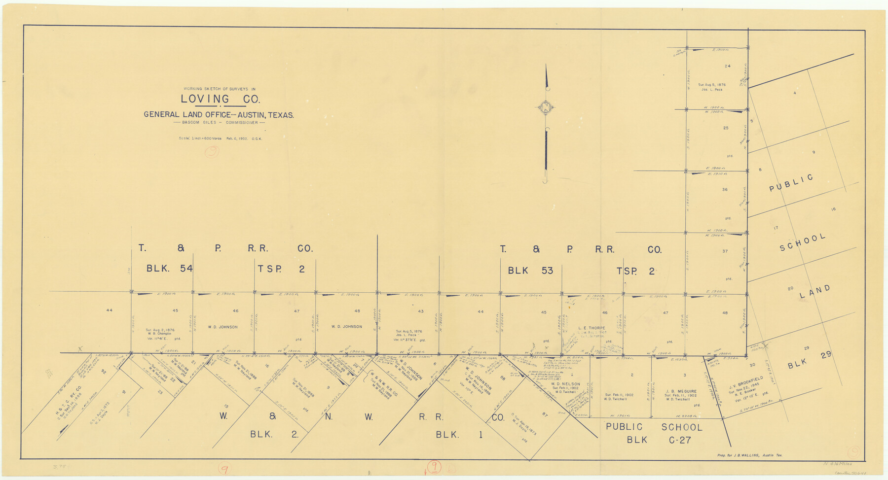 70641, Loving County Working Sketch 9, General Map Collection