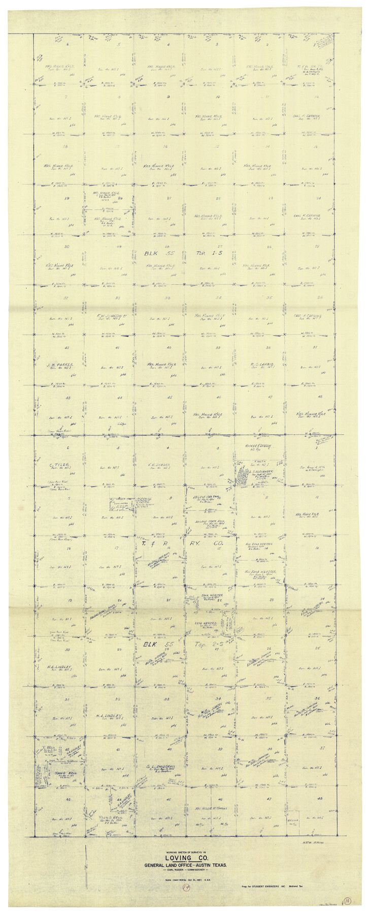70647, Loving County Working Sketch 14, General Map Collection