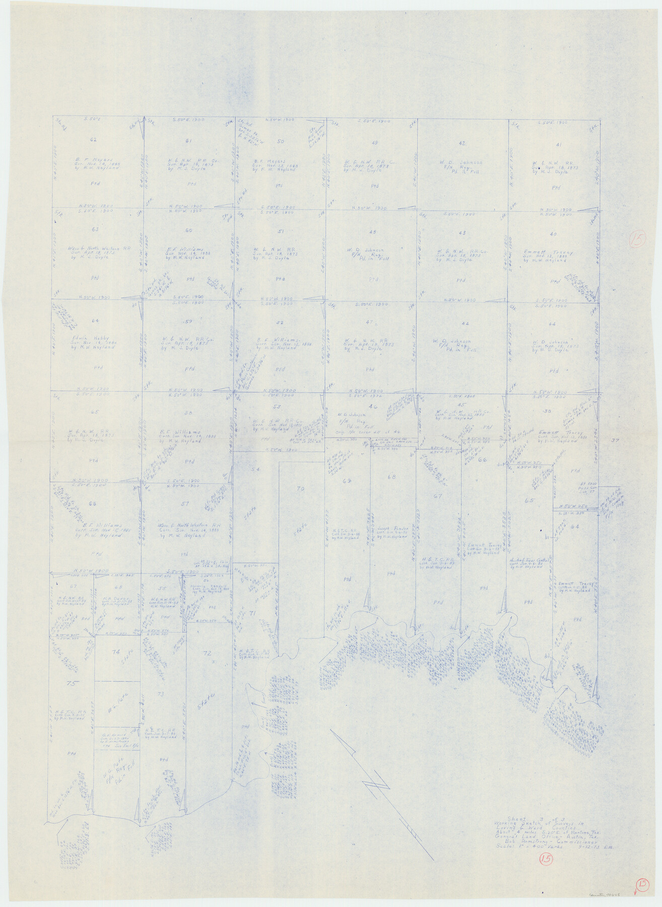 70648, Loving County Working Sketch 15, General Map Collection