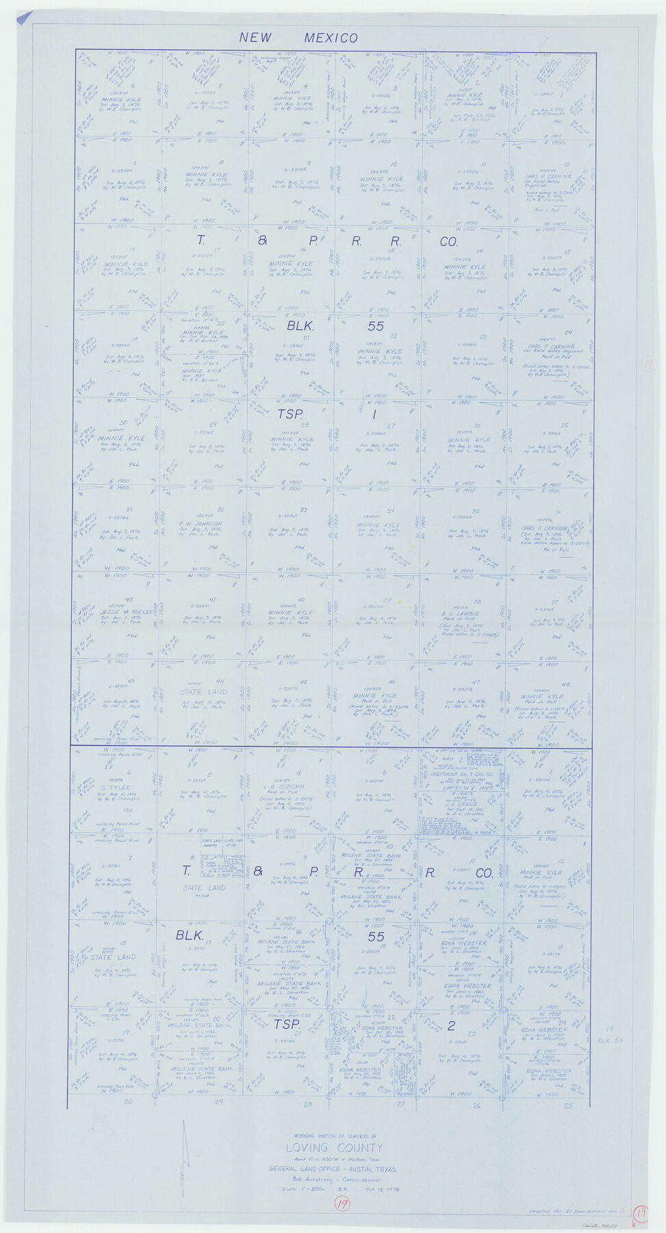 70653, Loving County Working Sketch 19, General Map Collection