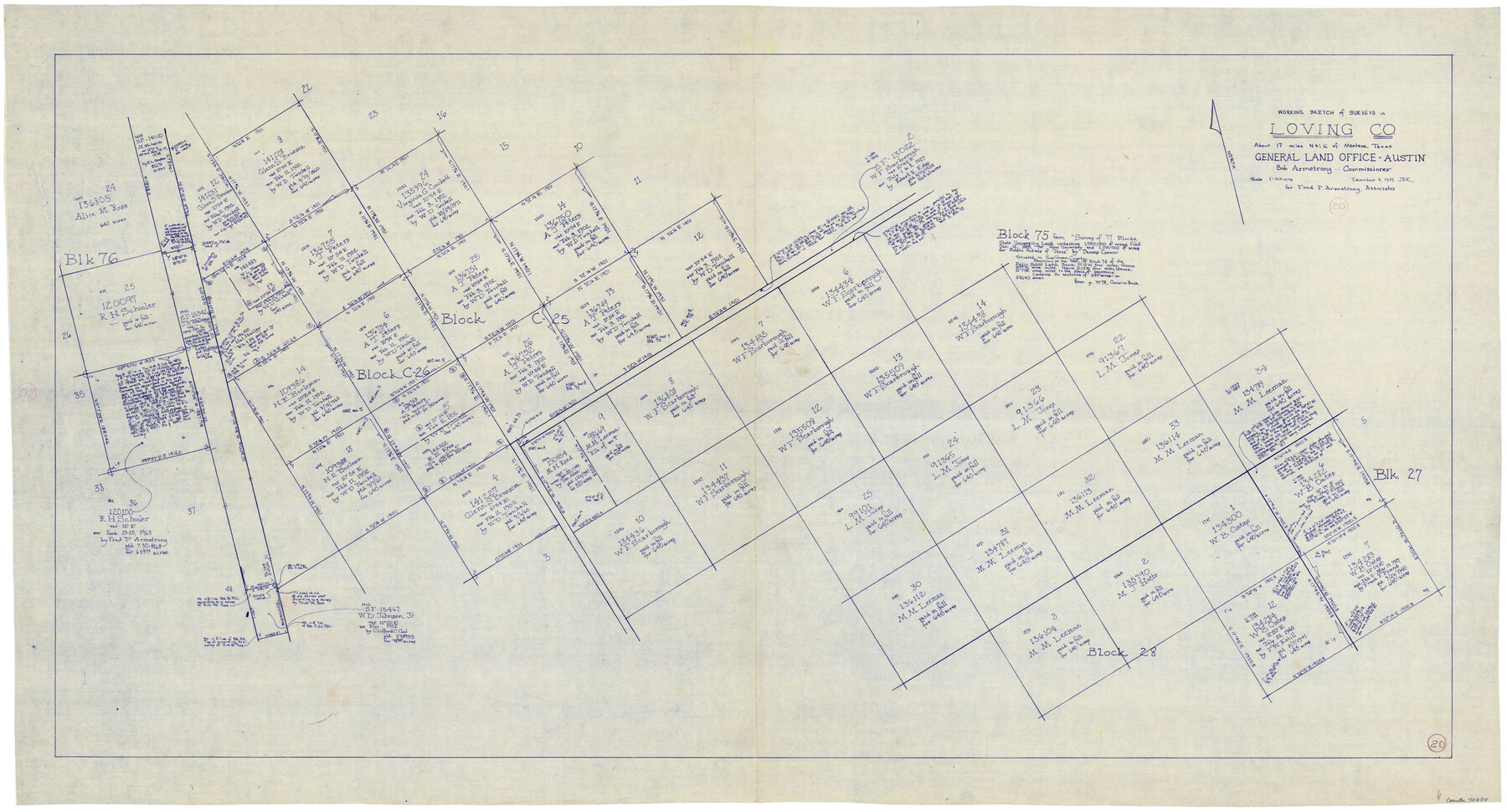 70654, Loving County Working Sketch 20, General Map Collection
