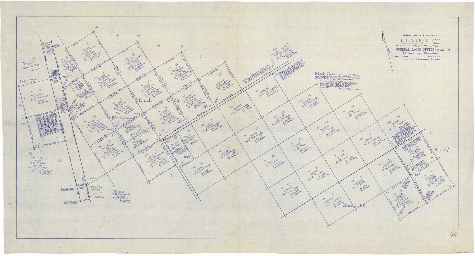 70654, Loving County Working Sketch 20, General Map Collection