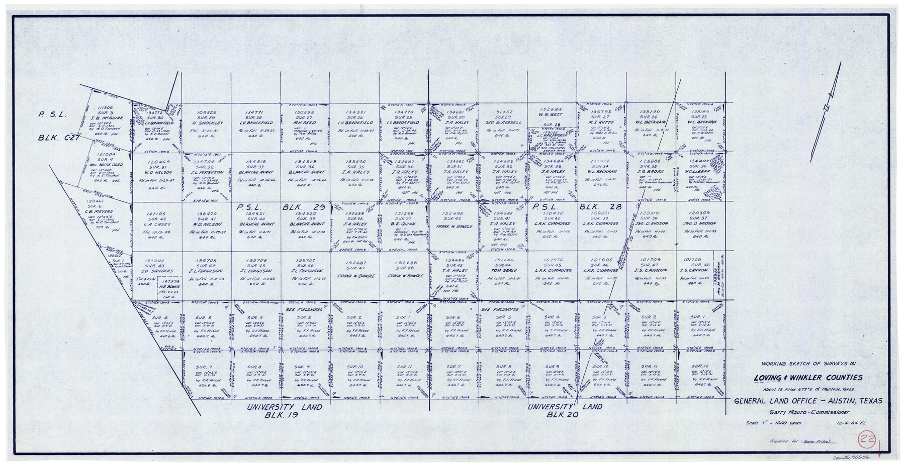 70656, Loving County Working Sketch 22, General Map Collection
