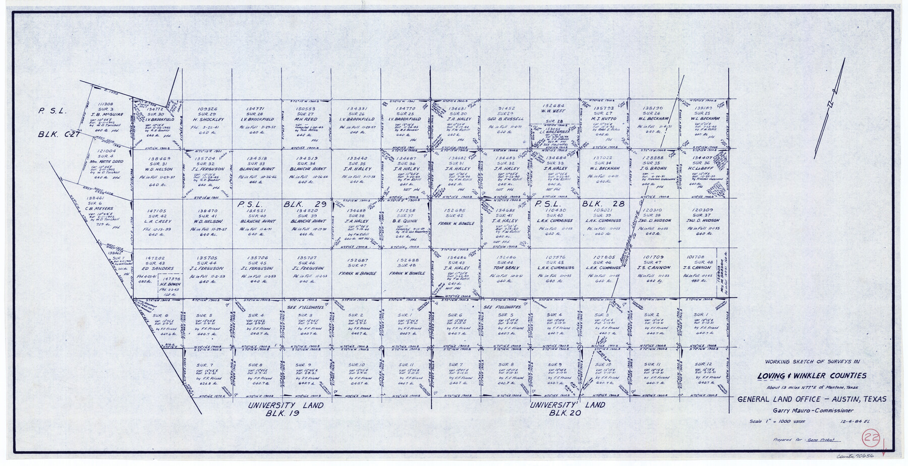 70656, Loving County Working Sketch 22, General Map Collection