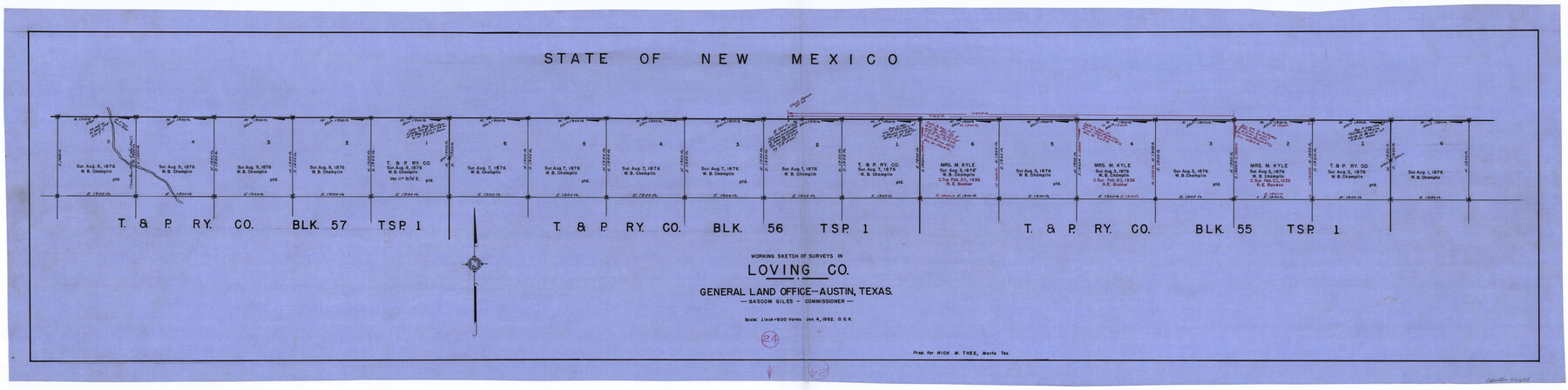 70658, Loving County Working Sketch 24, General Map Collection