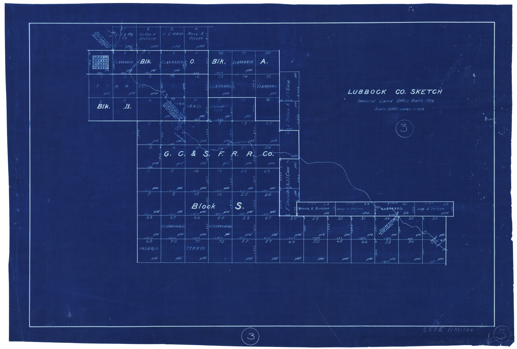 70663, Lubbock County Working Sketch 3, General Map Collection
