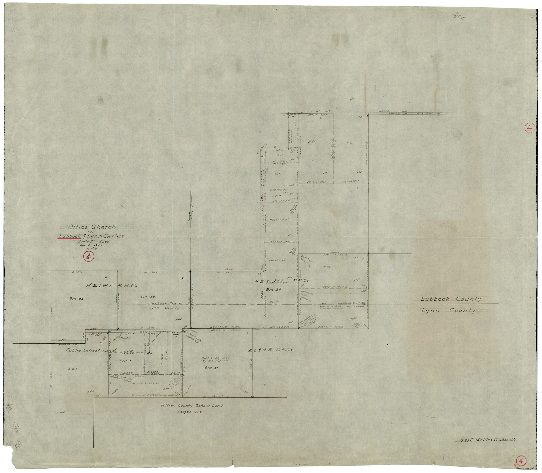 70664, Lubbock County Working Sketch 4, General Map Collection
