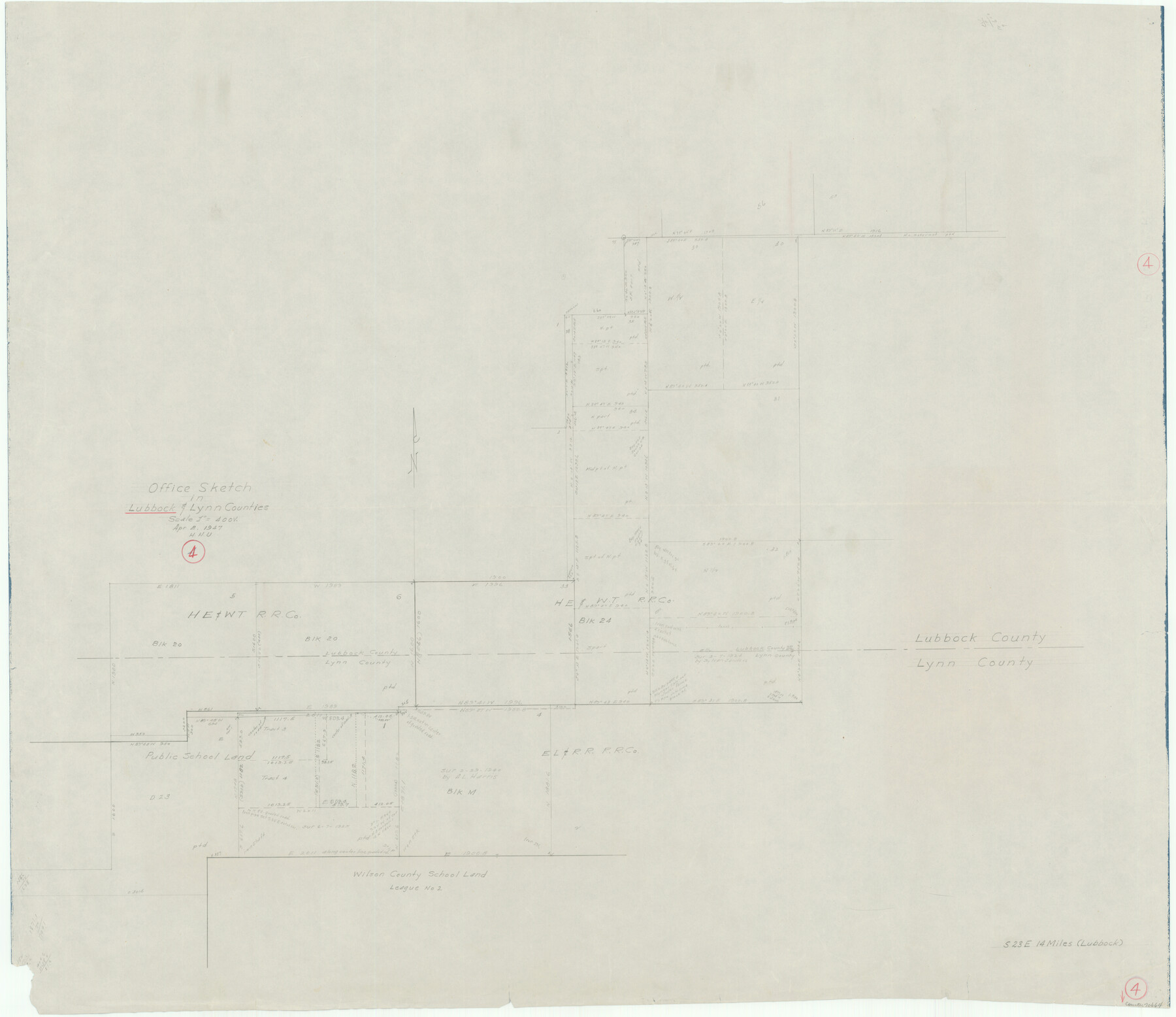 70664, Lubbock County Working Sketch 4, General Map Collection