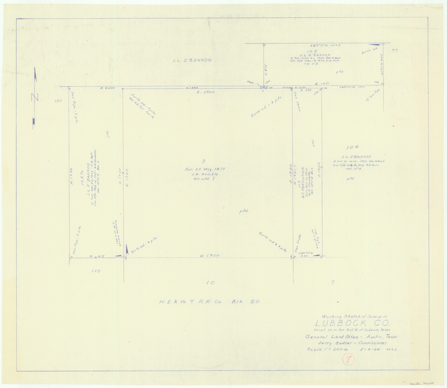 70667, Lubbock County Working Sketch 7, General Map Collection
