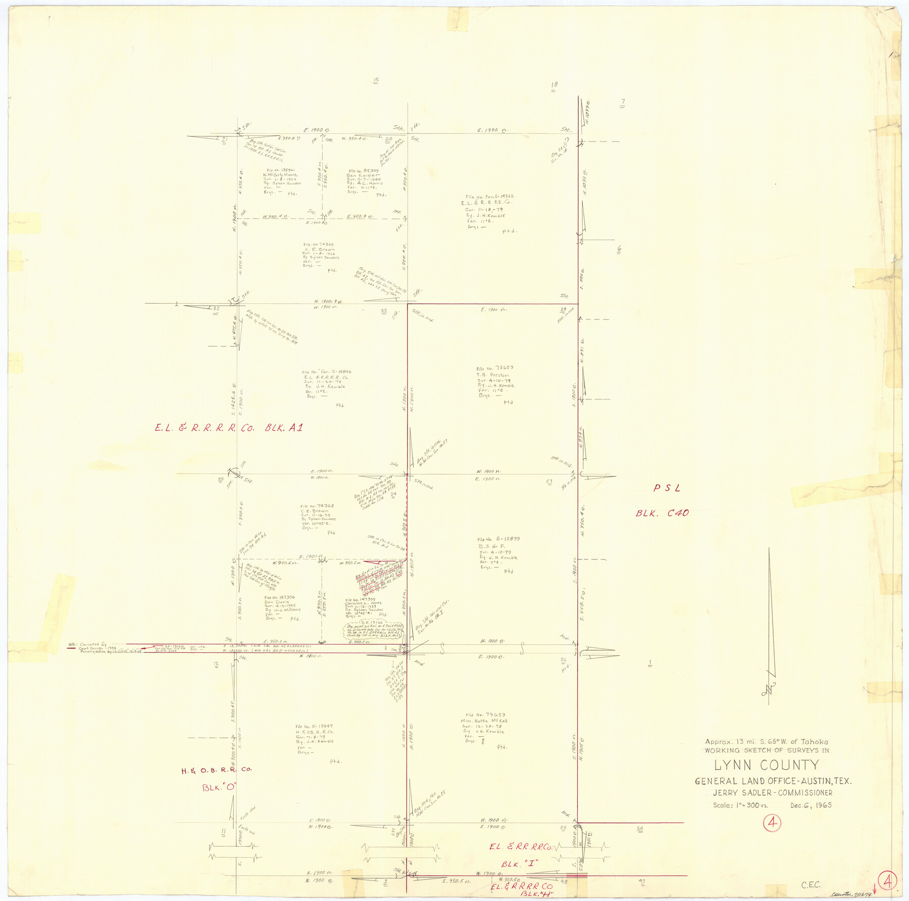 70674, Lynn County Working Sketch 4, General Map Collection