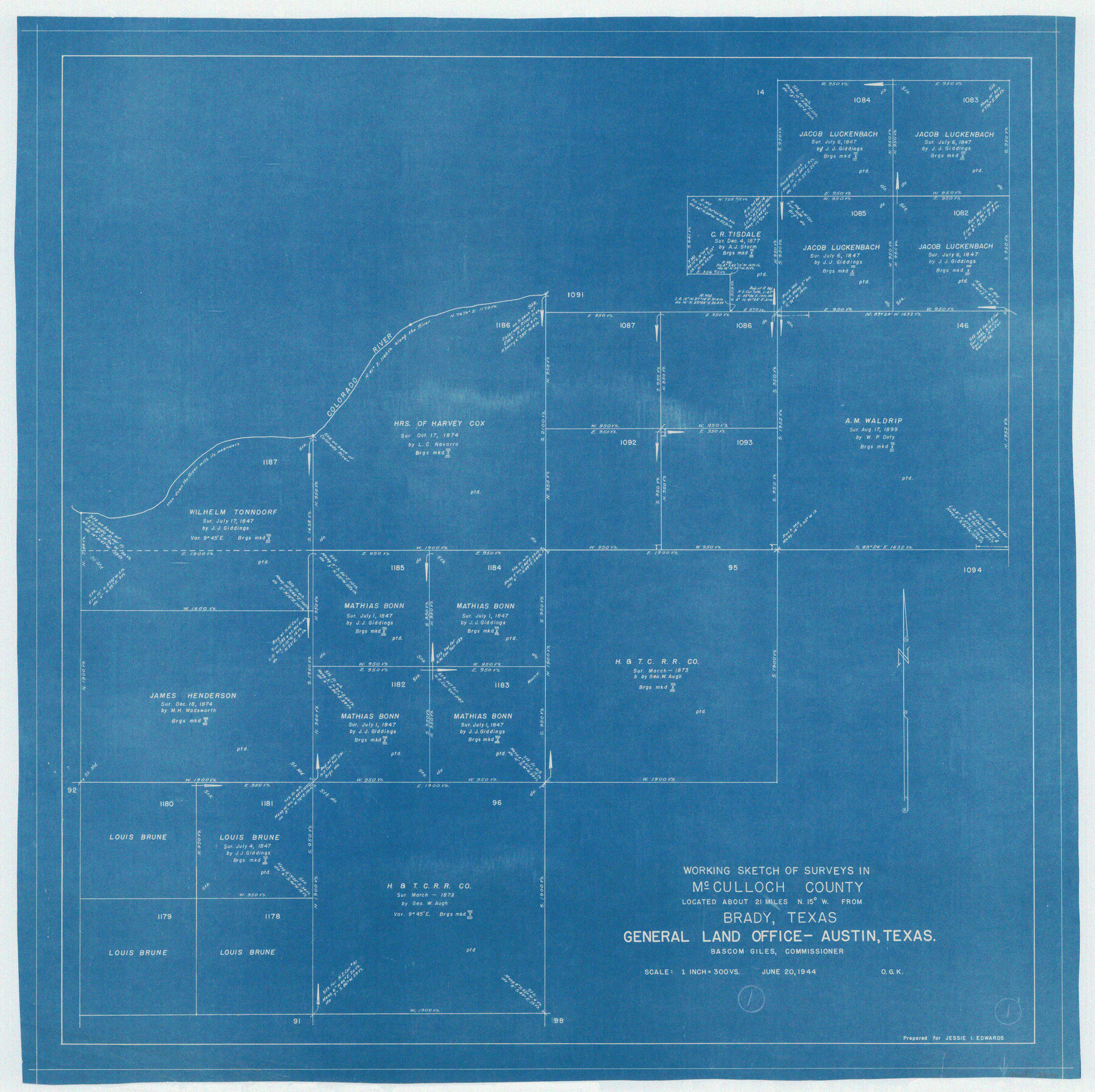 70676, McCulloch County Working Sketch 1, General Map Collection