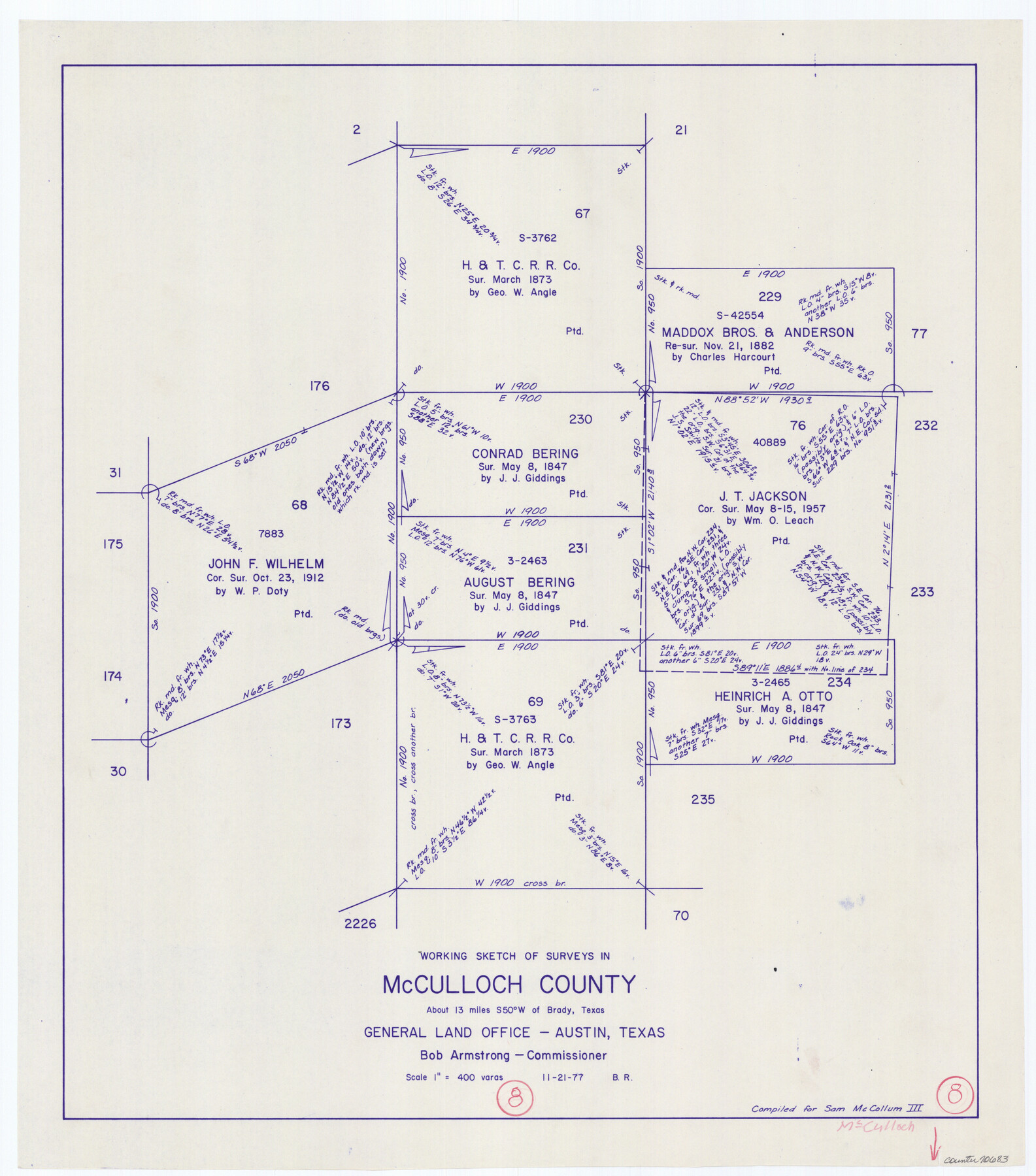 70683, McCulloch County Working Sketch 8, General Map Collection