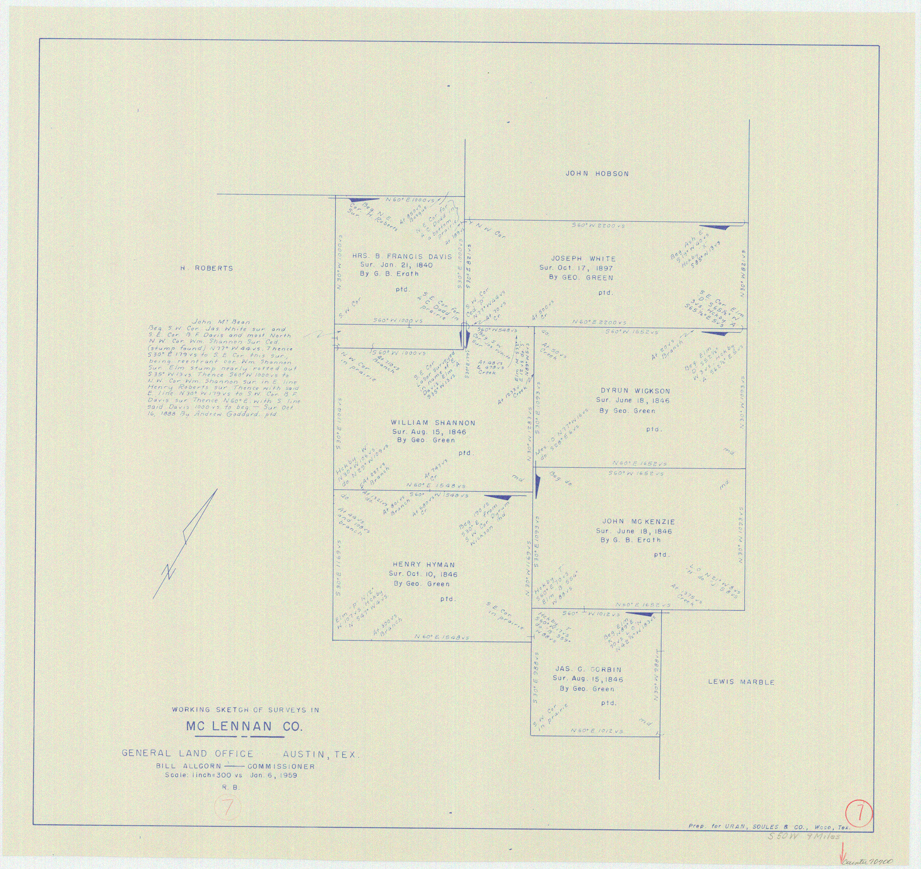 70700, McLennan County Working Sketch 7, General Map Collection