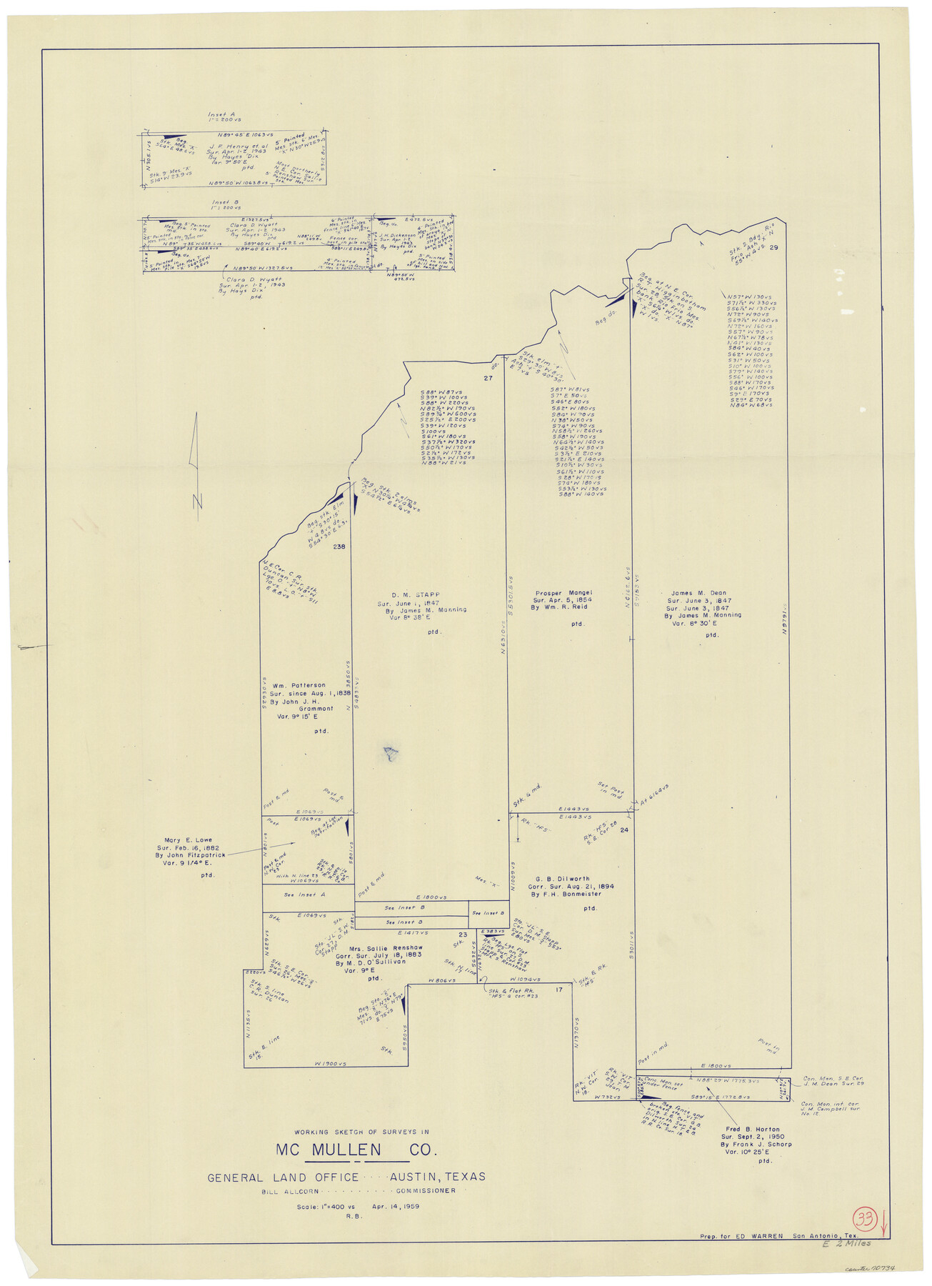 70734, McMullen County Working Sketch 33, General Map Collection
