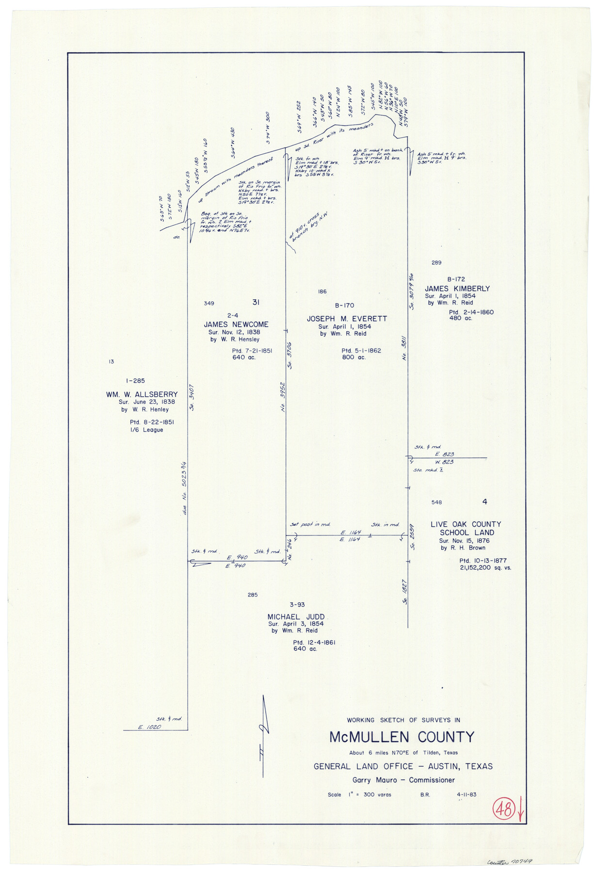 70749, McMullen County Working Sketch 48, General Map Collection
