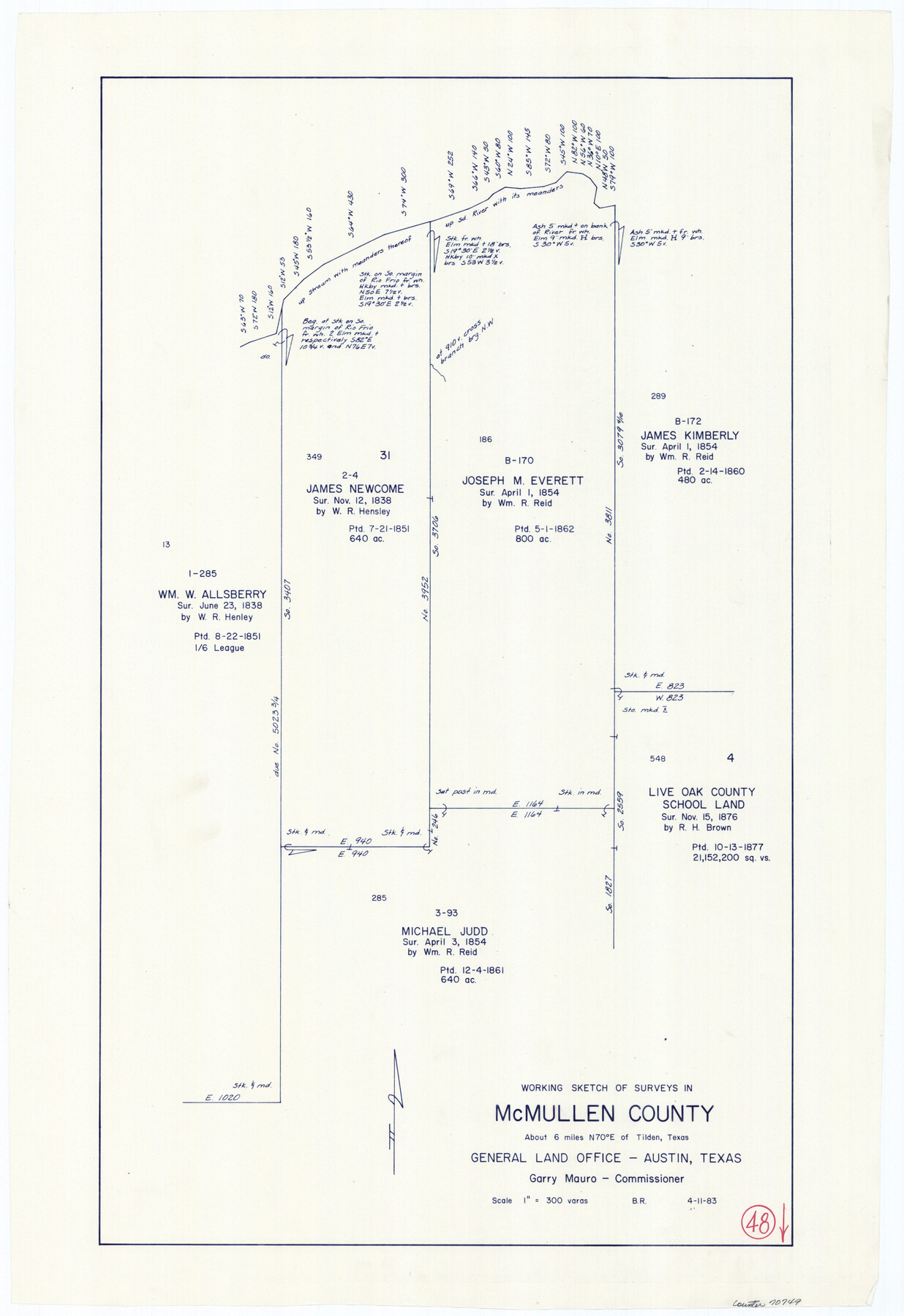 70749, McMullen County Working Sketch 48, General Map Collection