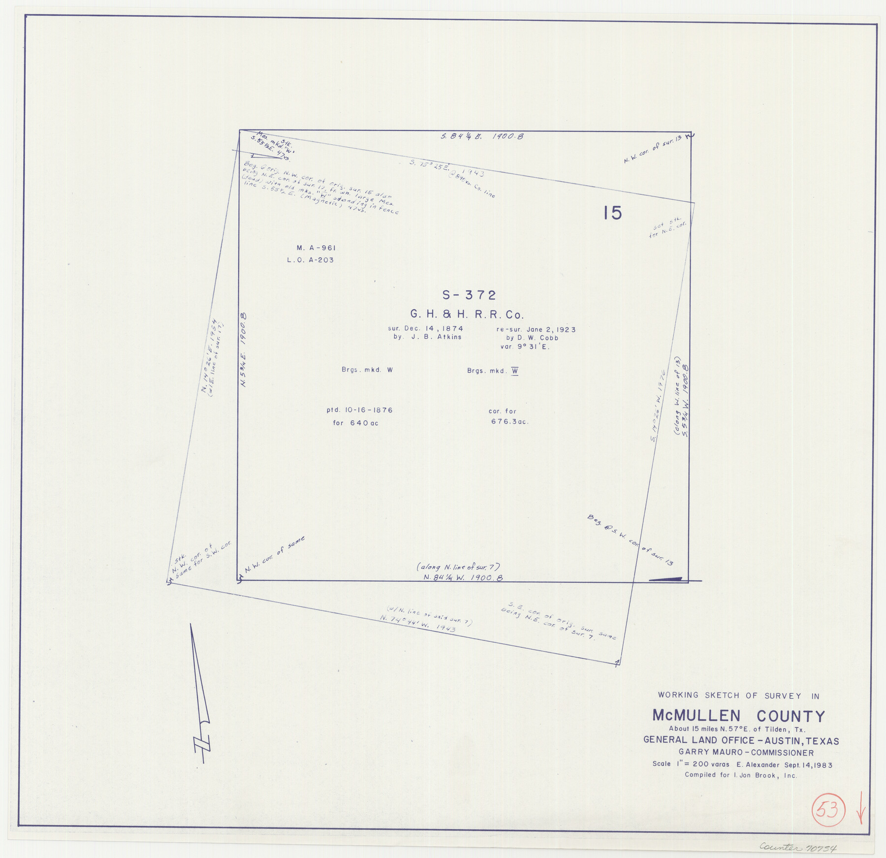 70754, McMullen County Working Sketch 53, General Map Collection