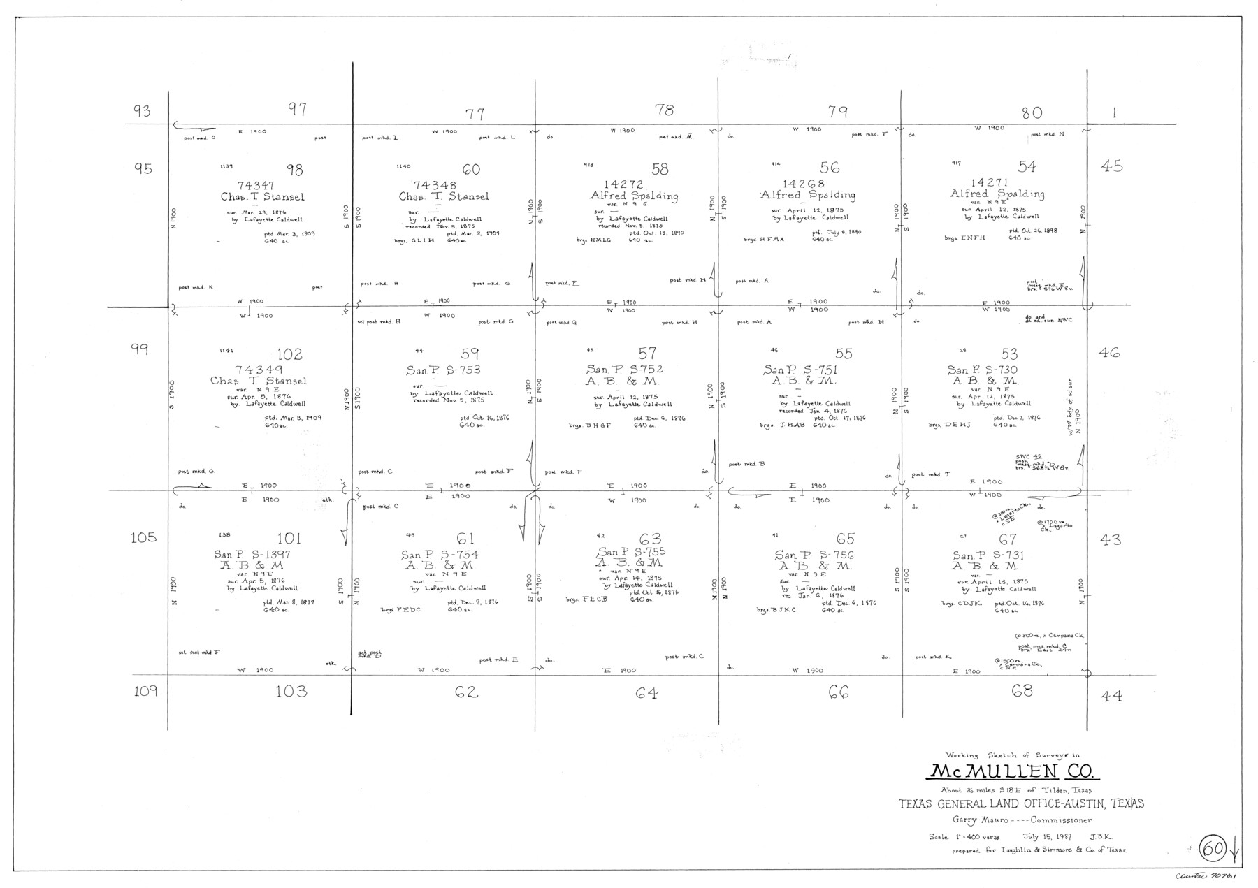 70761, McMullen County Working Sketch 60, General Map Collection