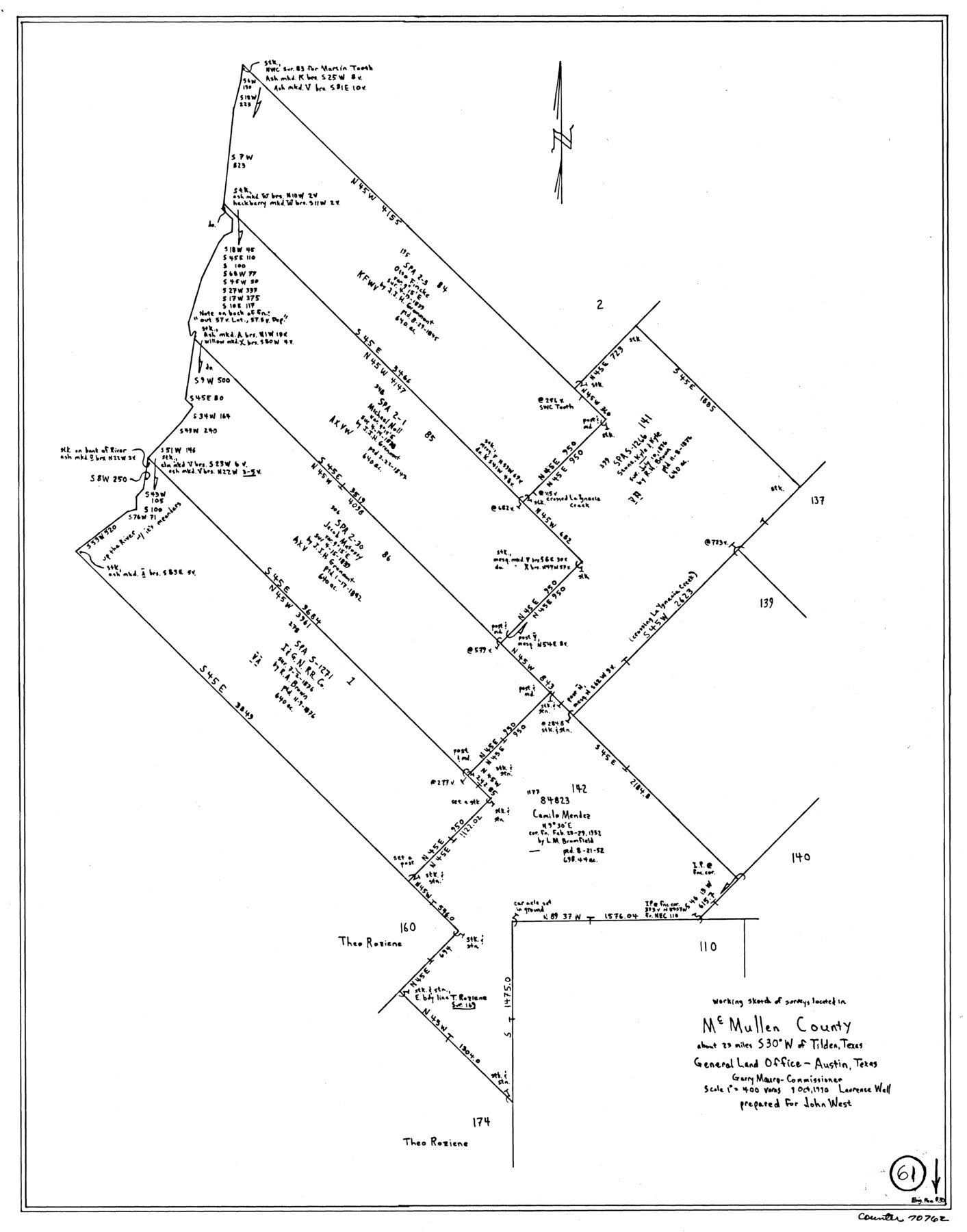 70762, McMullen County Working Sketch 61, General Map Collection