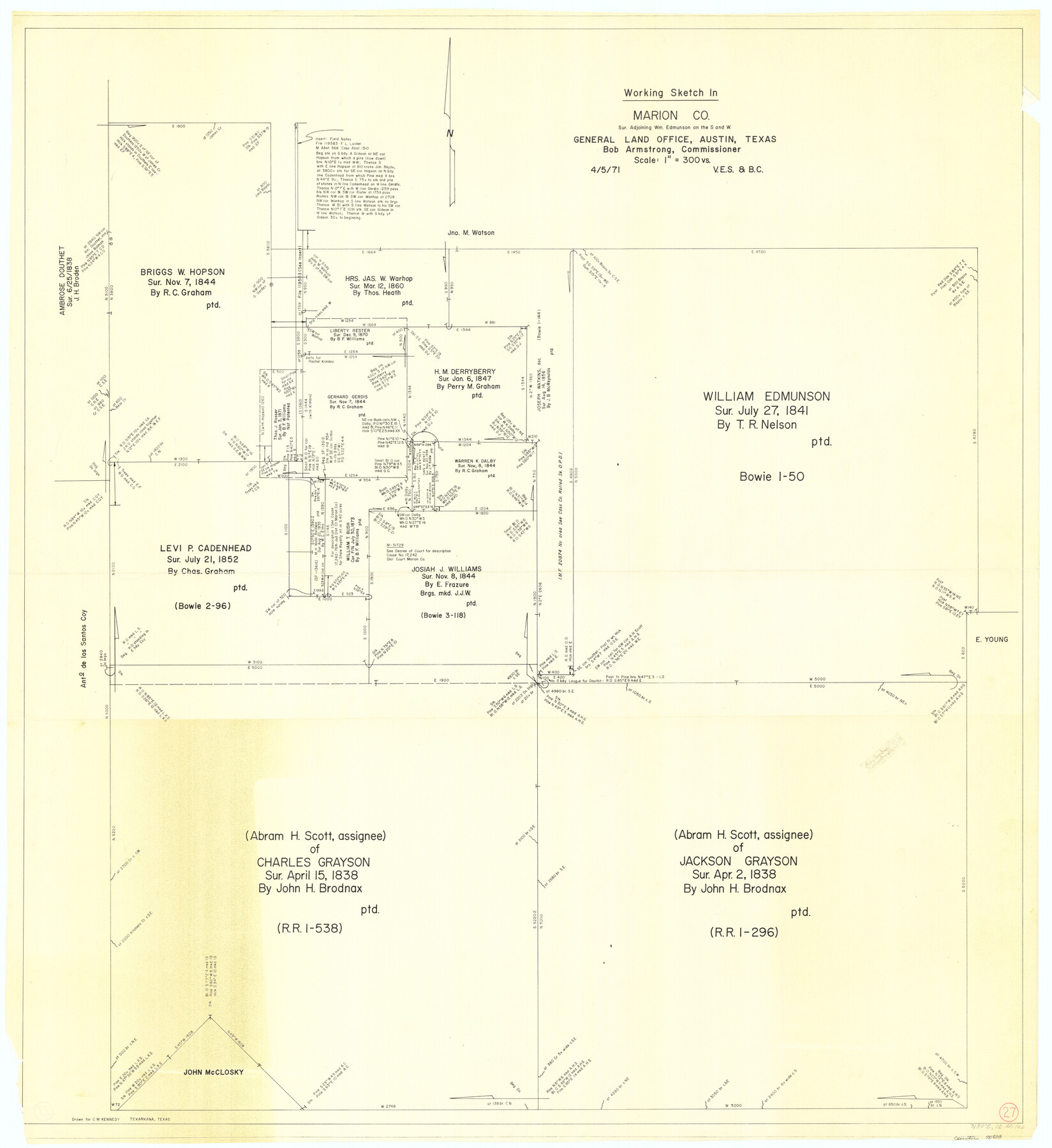 70803, Marion County Working Sketch 27, General Map Collection