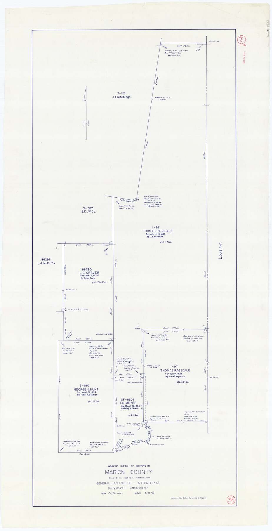 70810, Marion County Working Sketch 34, General Map Collection