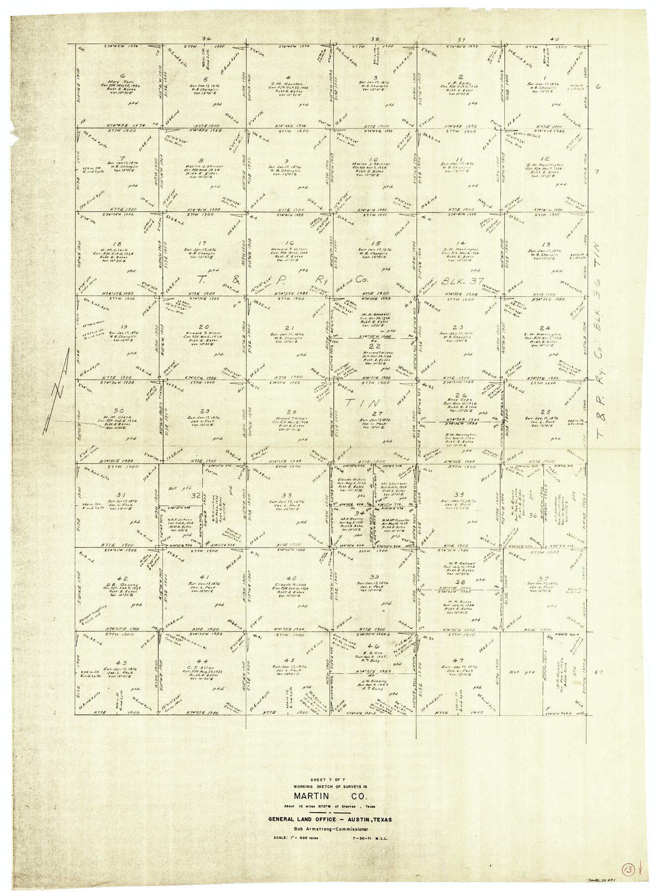 70831, Martin County Working Sketch 13, General Map Collection
