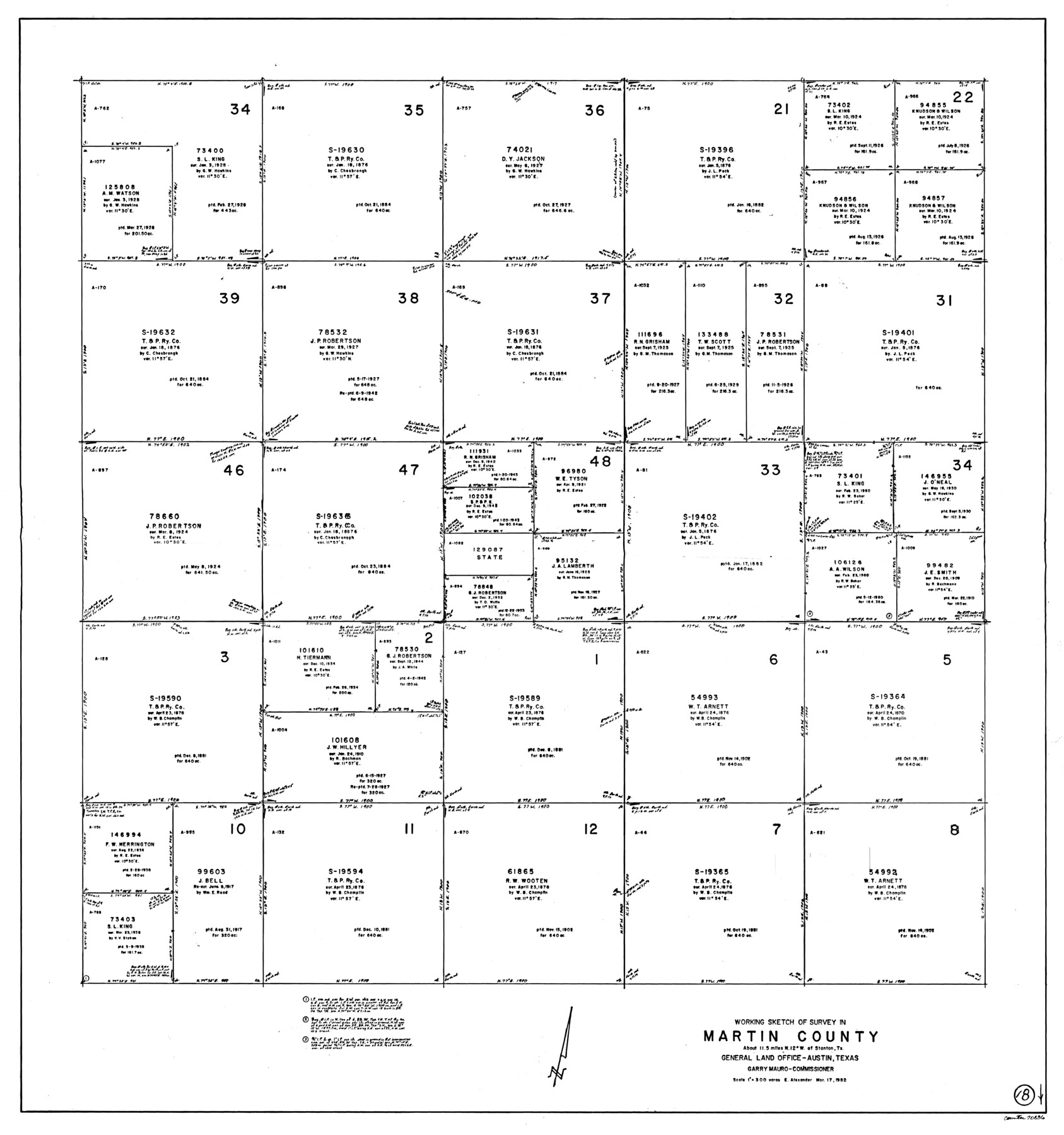 70836, Martin County Working Sketch 18, General Map Collection