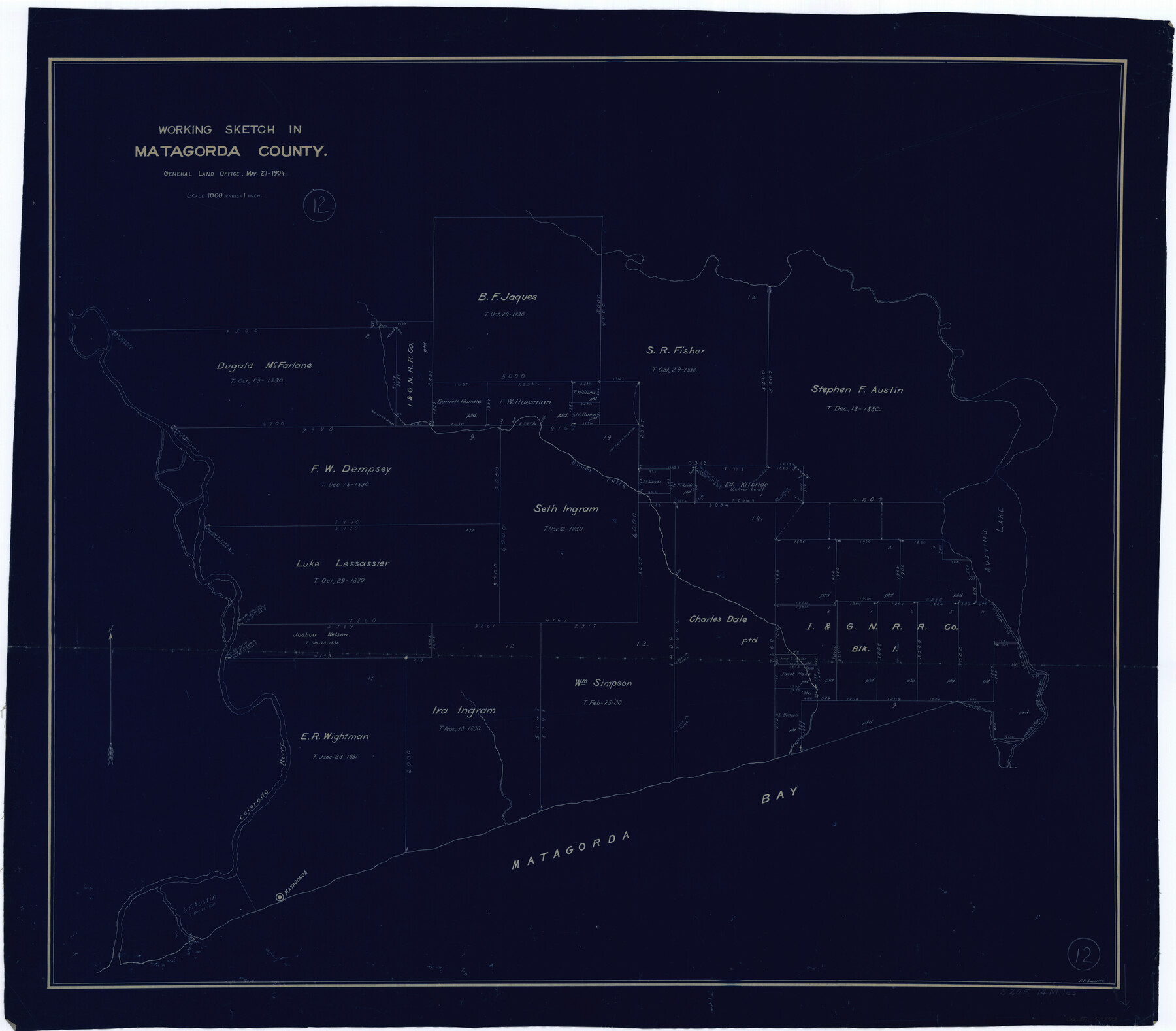 70870, Matagorda County Working Sketch 12, General Map Collection