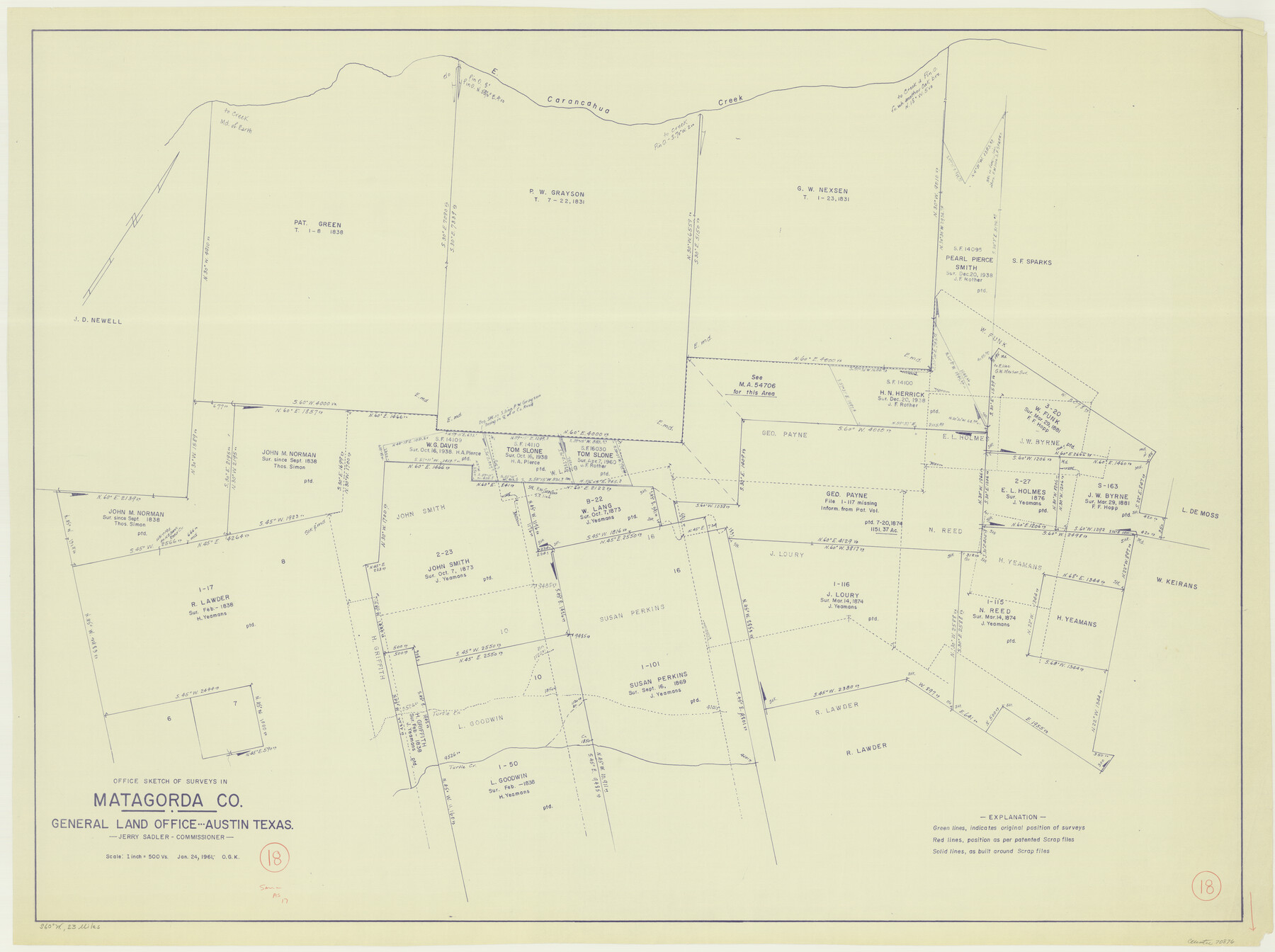 70876, Matagorda County Working Sketch 18, General Map Collection