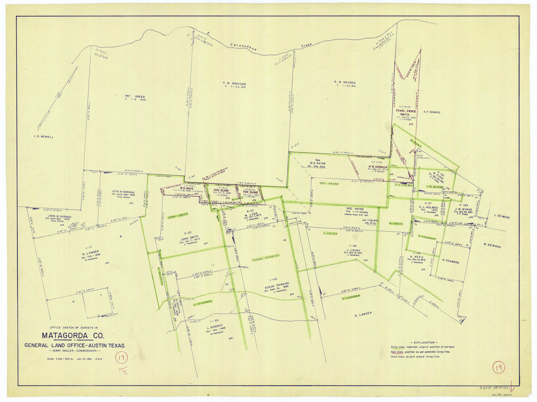70877, Matagorda County Working Sketch 19, General Map Collection