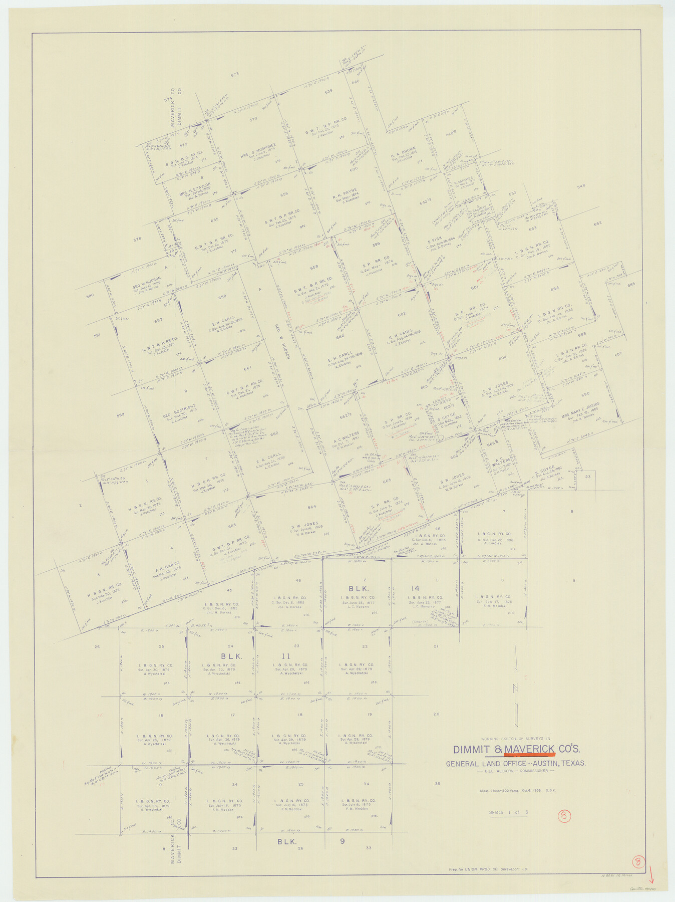 70900, Maverick County Working Sketch 8, General Map Collection