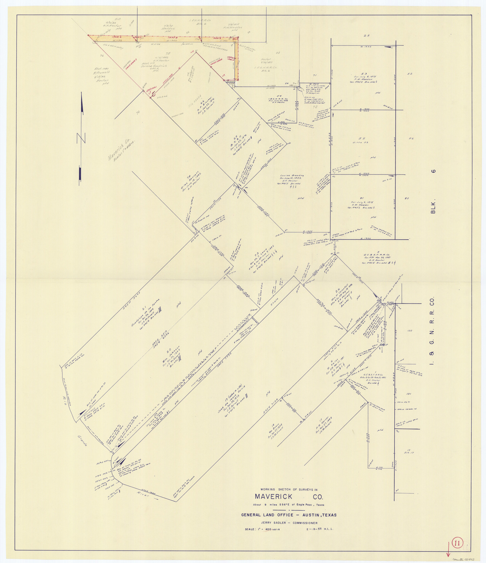 70903, Maverick County Working Sketch 11, General Map Collection