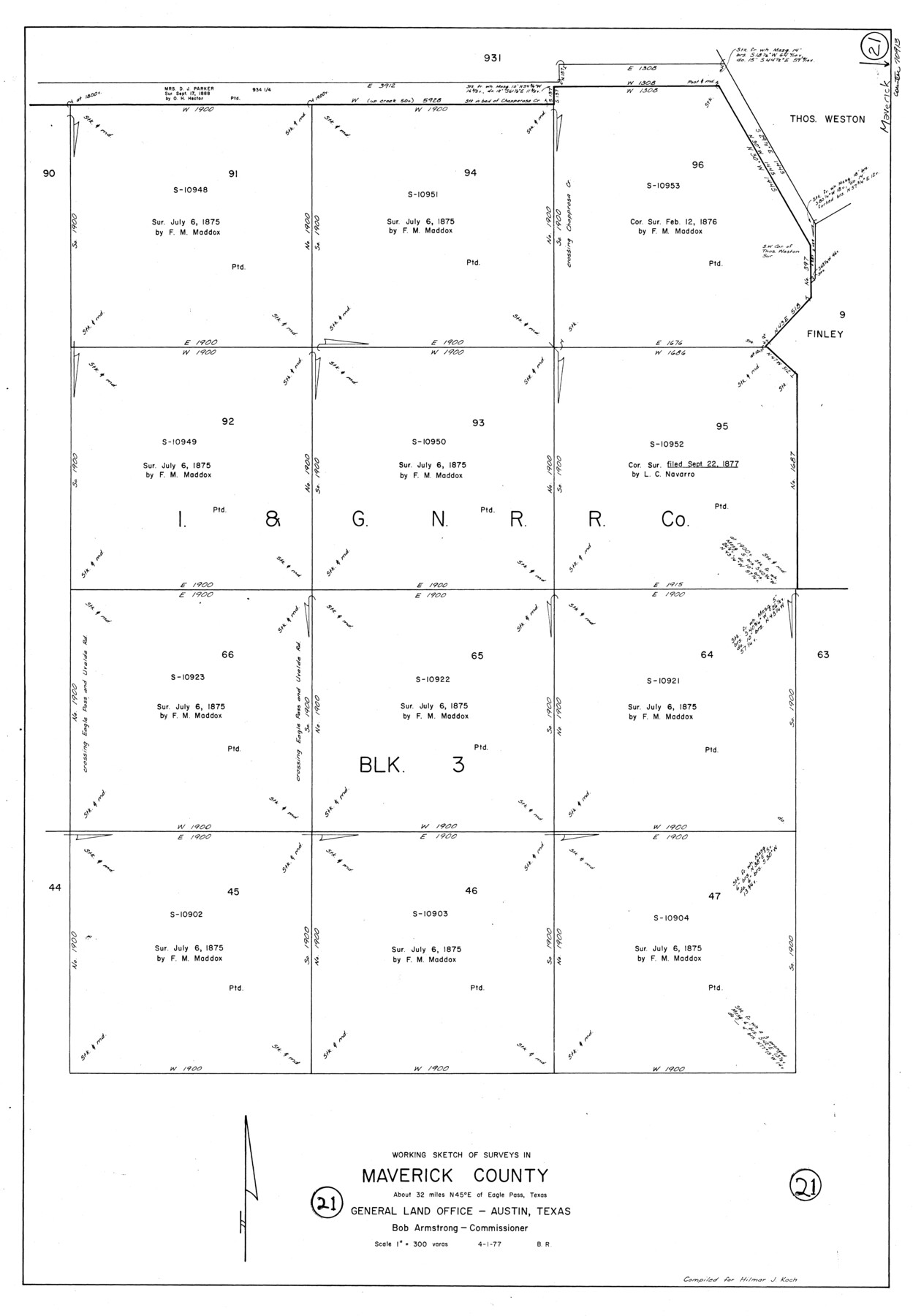 70913, Maverick County Working Sketch 21, General Map Collection