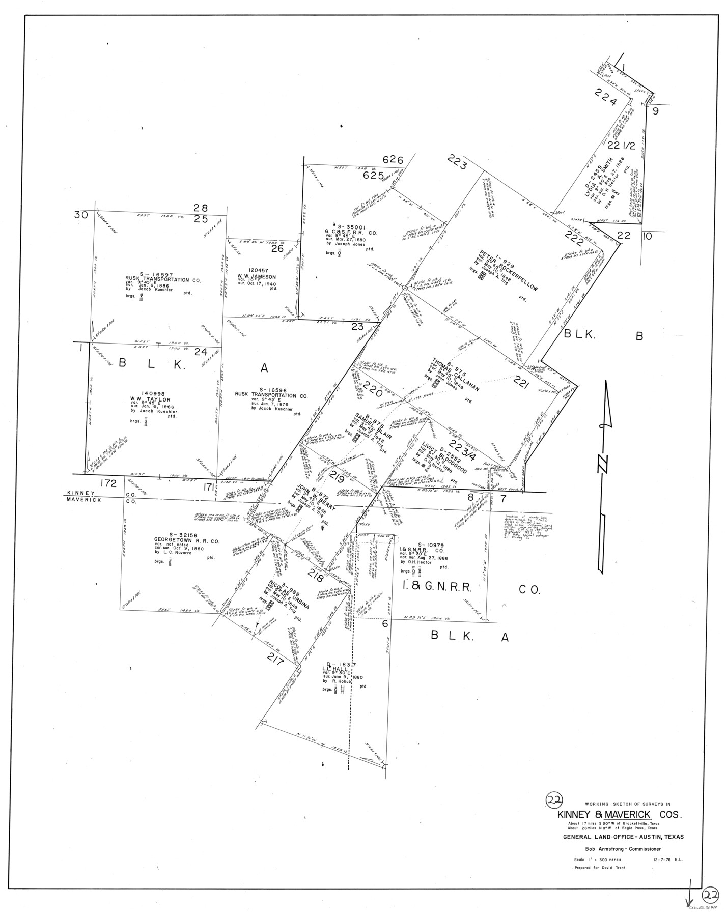 70914, Maverick County Working Sketch 22, General Map Collection