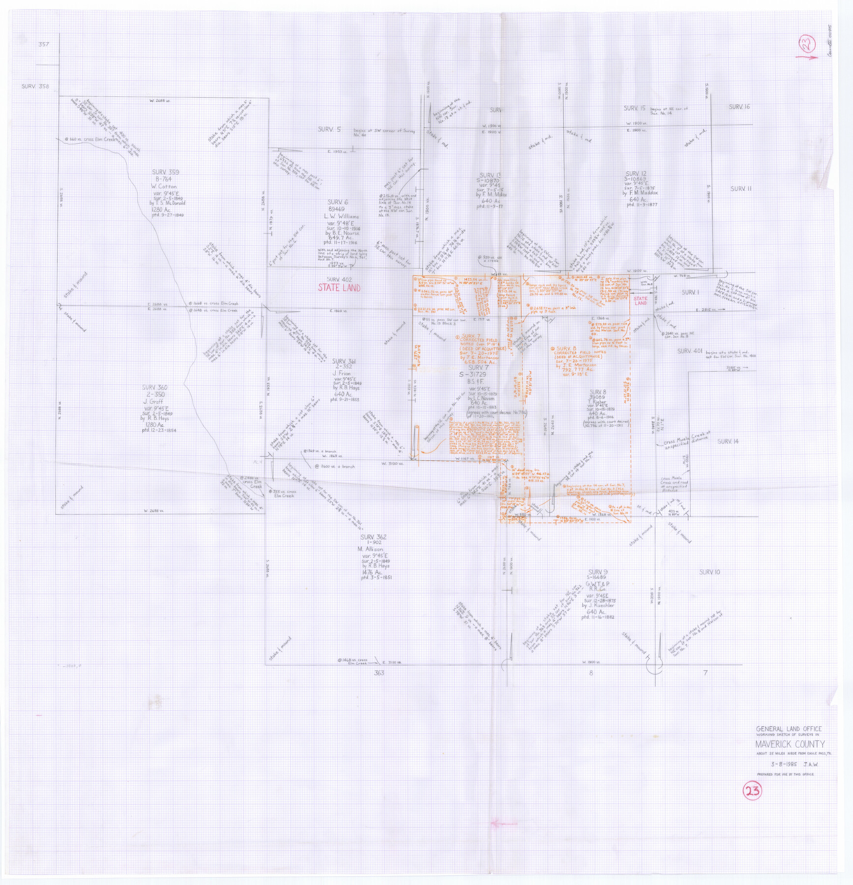 70915, Maverick County Working Sketch 23, General Map Collection
