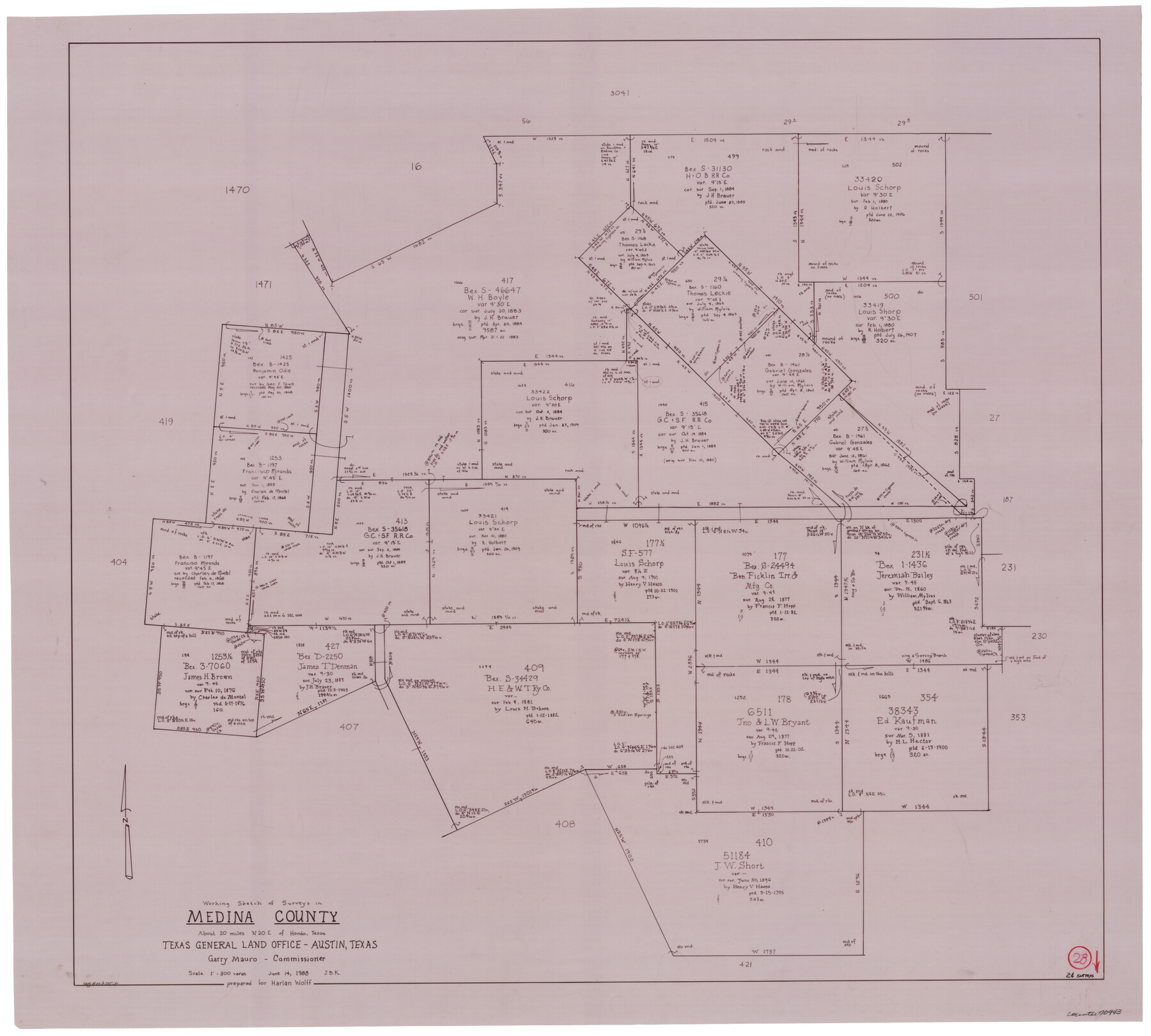 70943, Medina County Working Sketch 28, General Map Collection

