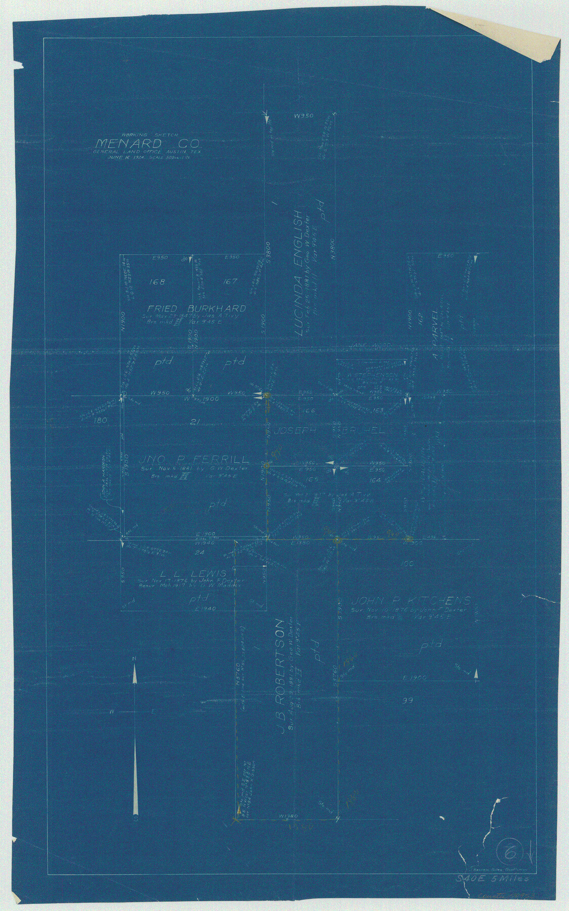 70953, Menard County Working Sketch 6, General Map Collection