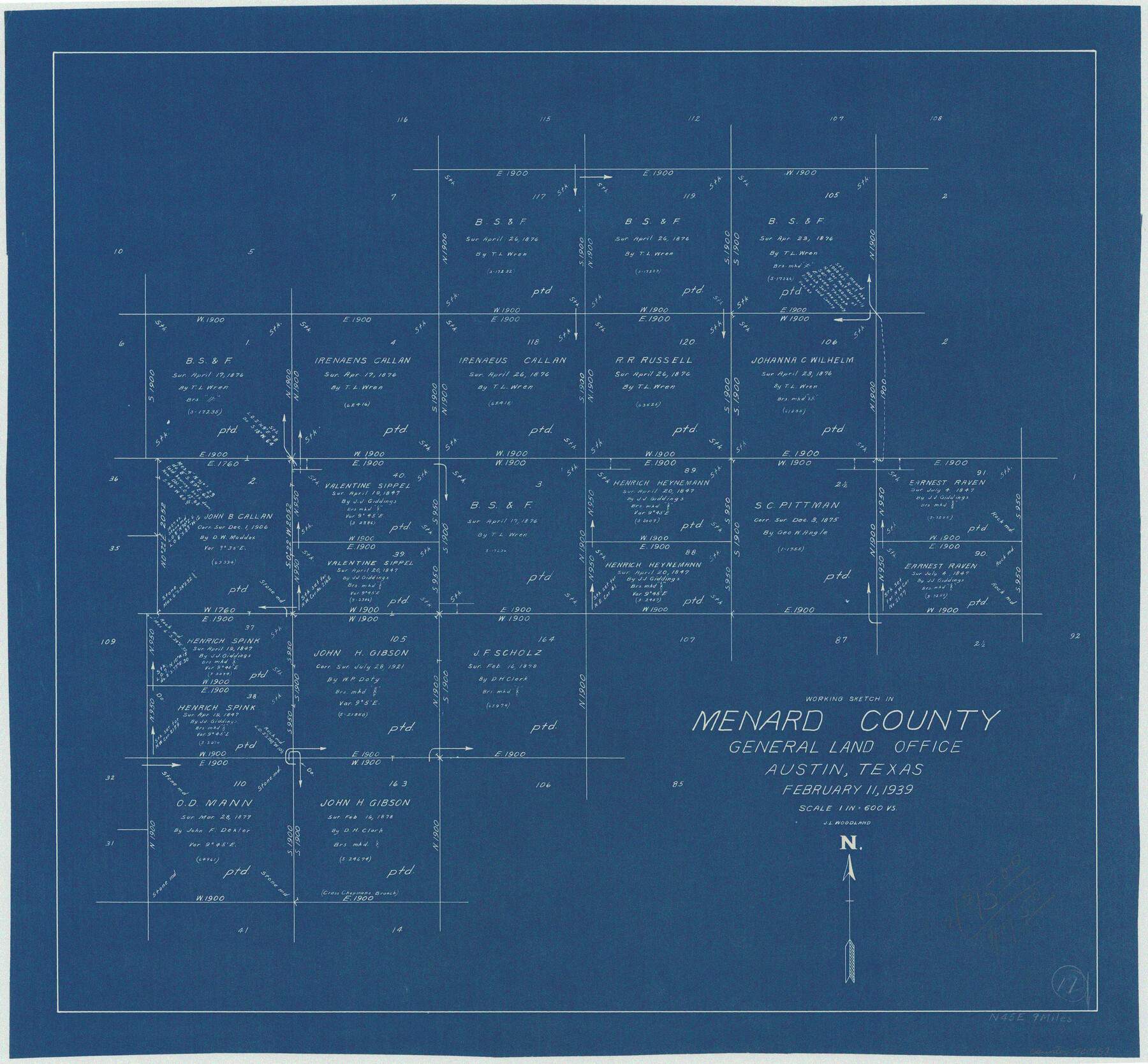 70958, Menard County Working Sketch 11, General Map Collection