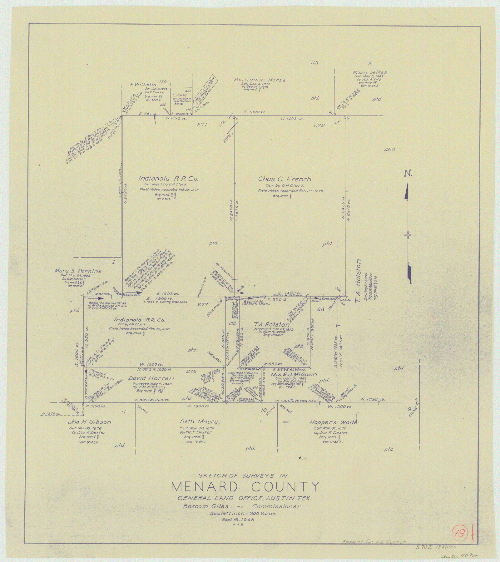 70966, Menard County Working Sketch 19, General Map Collection