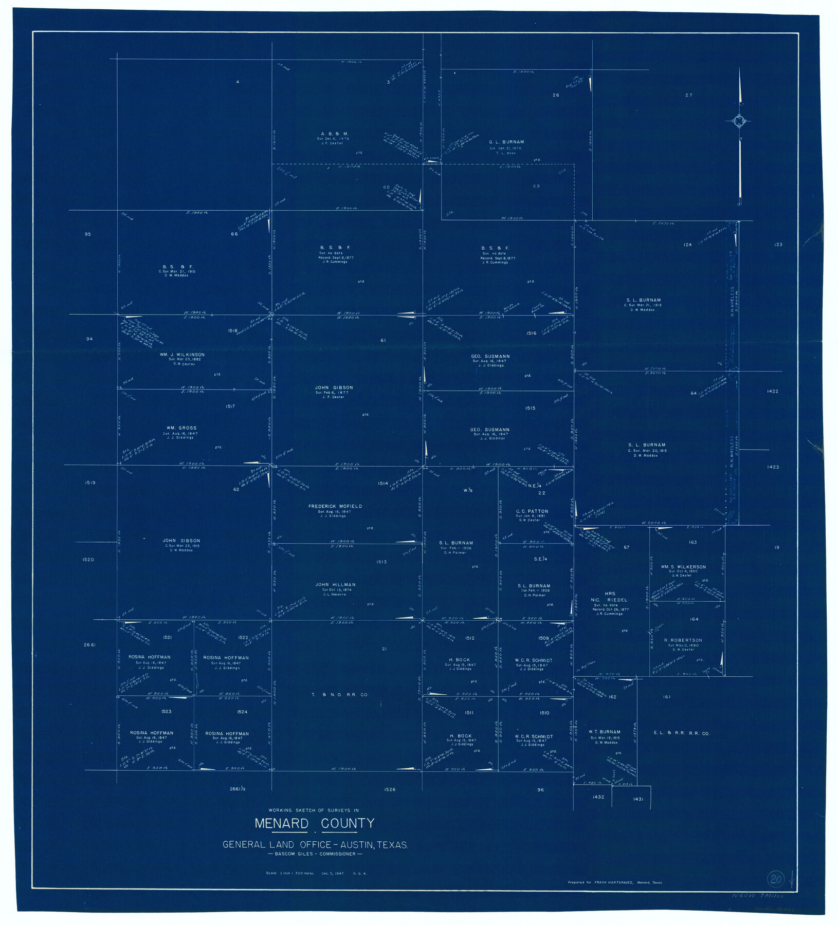 70967, Menard County Working Sketch 20, General Map Collection