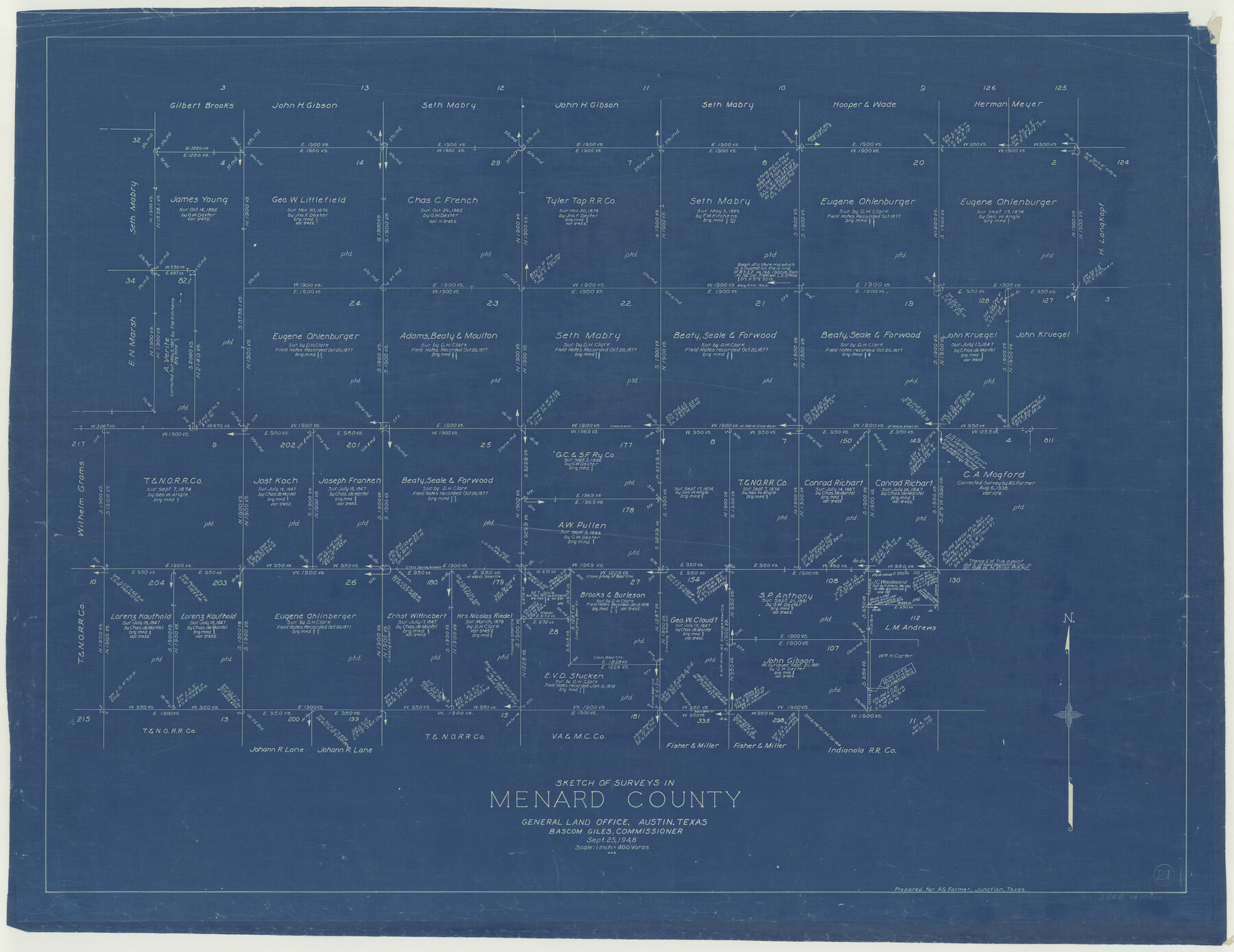 70968, Menard County Working Sketch 21, General Map Collection