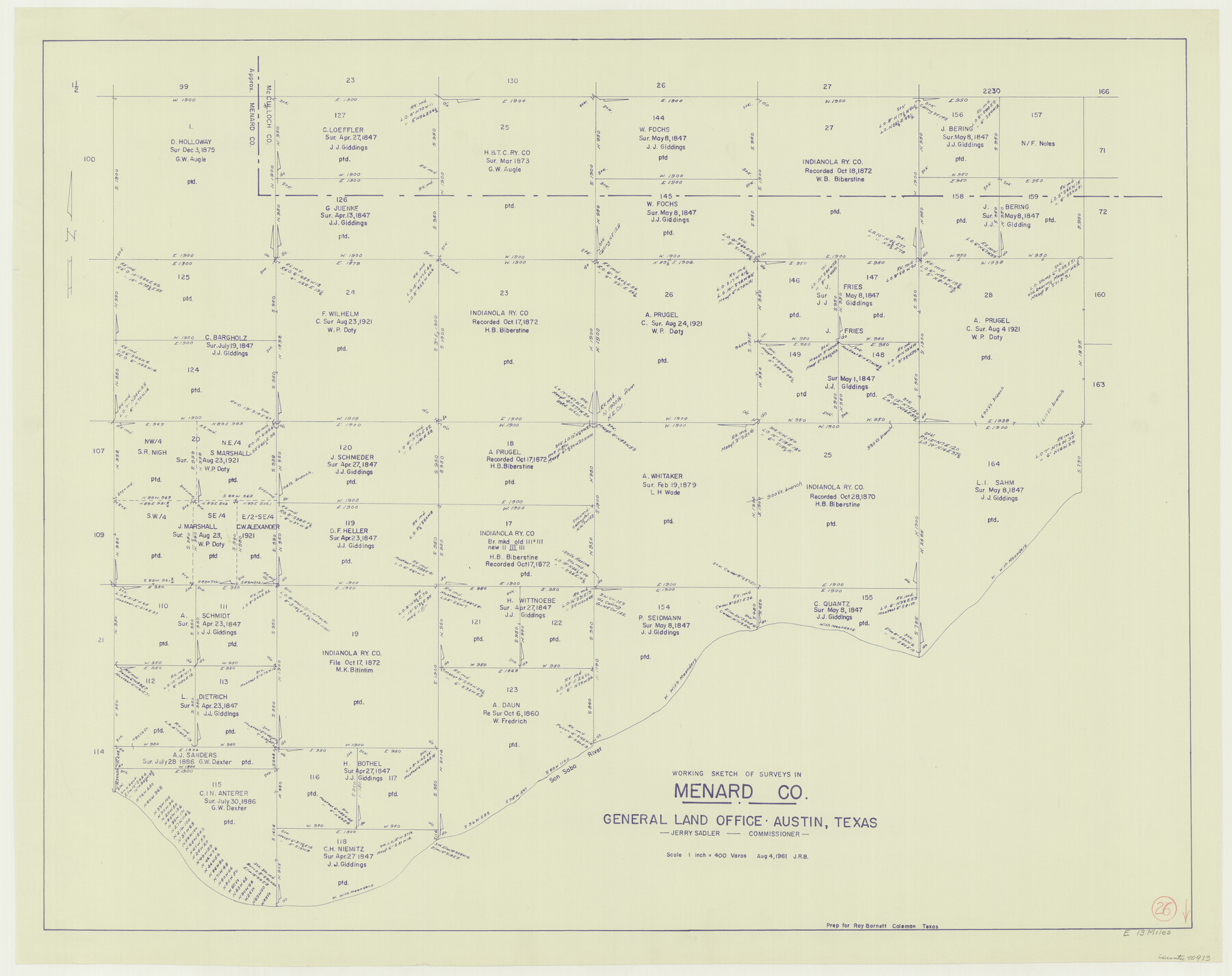 70973, Menard County Working Sketch 26, General Map Collection