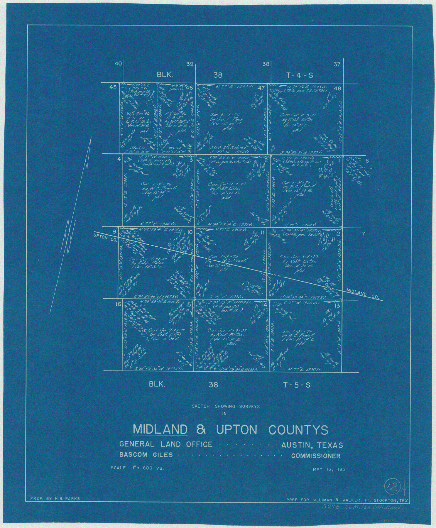 70992, Midland County Working Sketch 12, General Map Collection