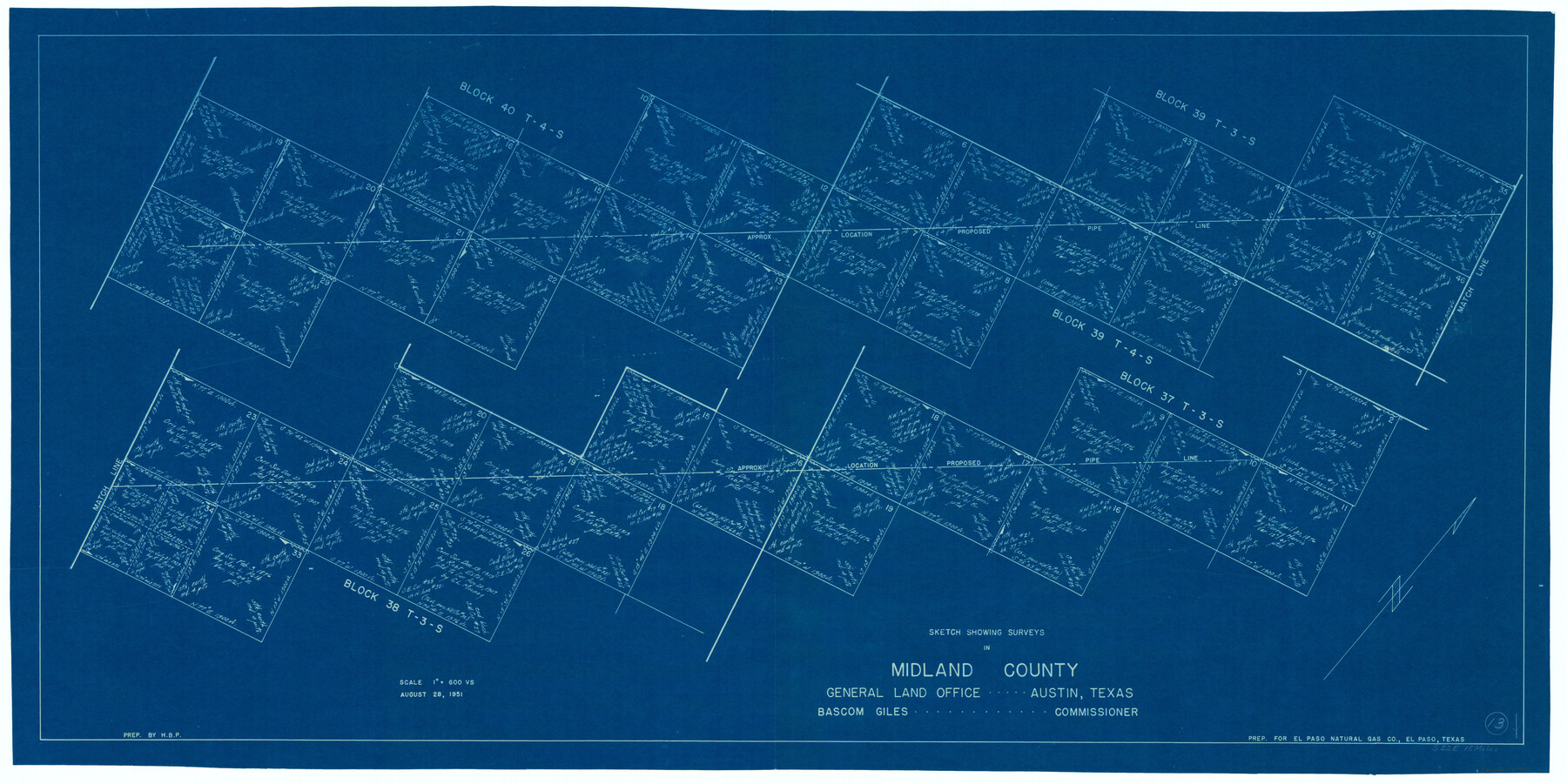 70993, Midland County Working Sketch 13, General Map Collection