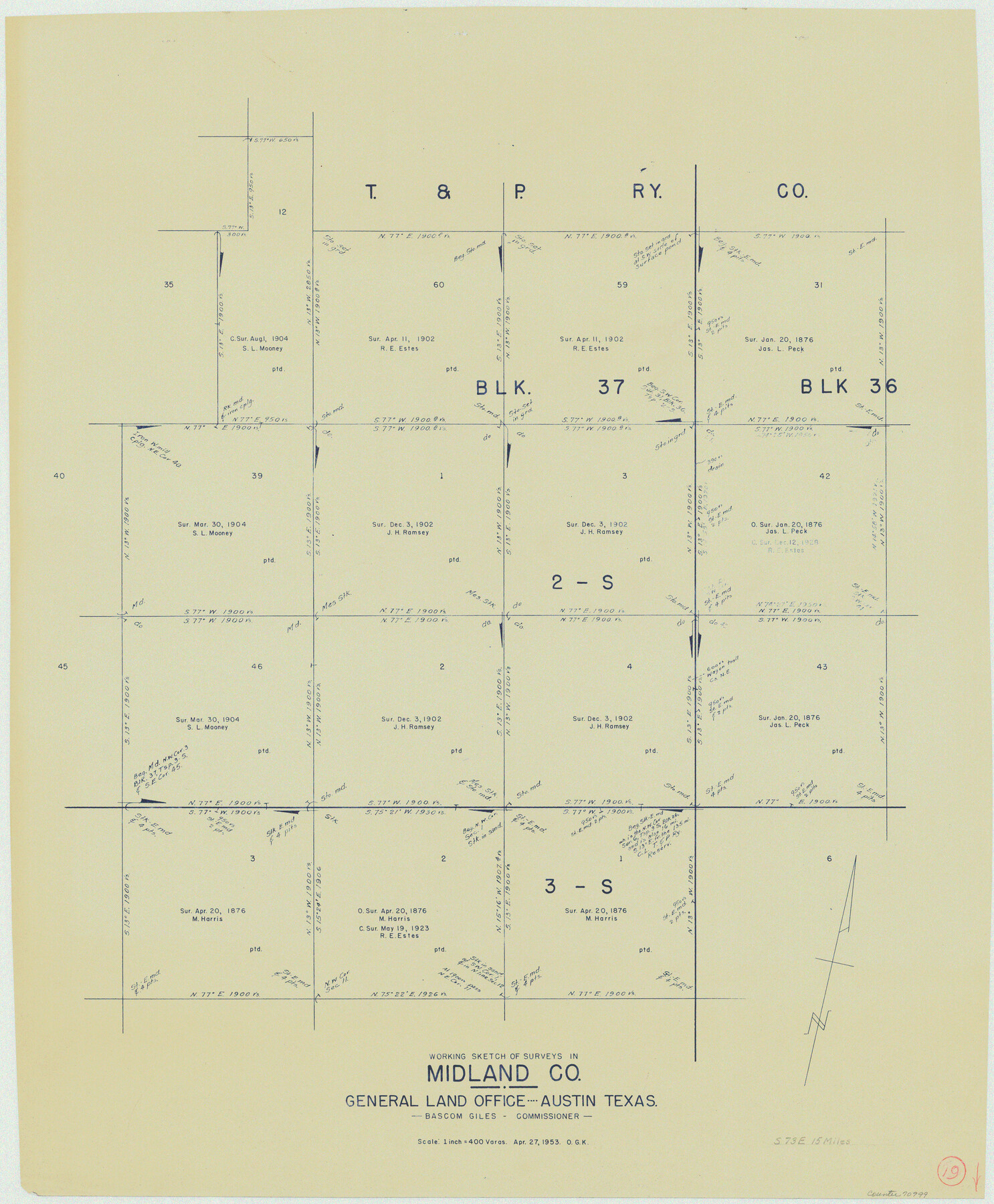 70999, Midland County Working Sketch 19, General Map Collection