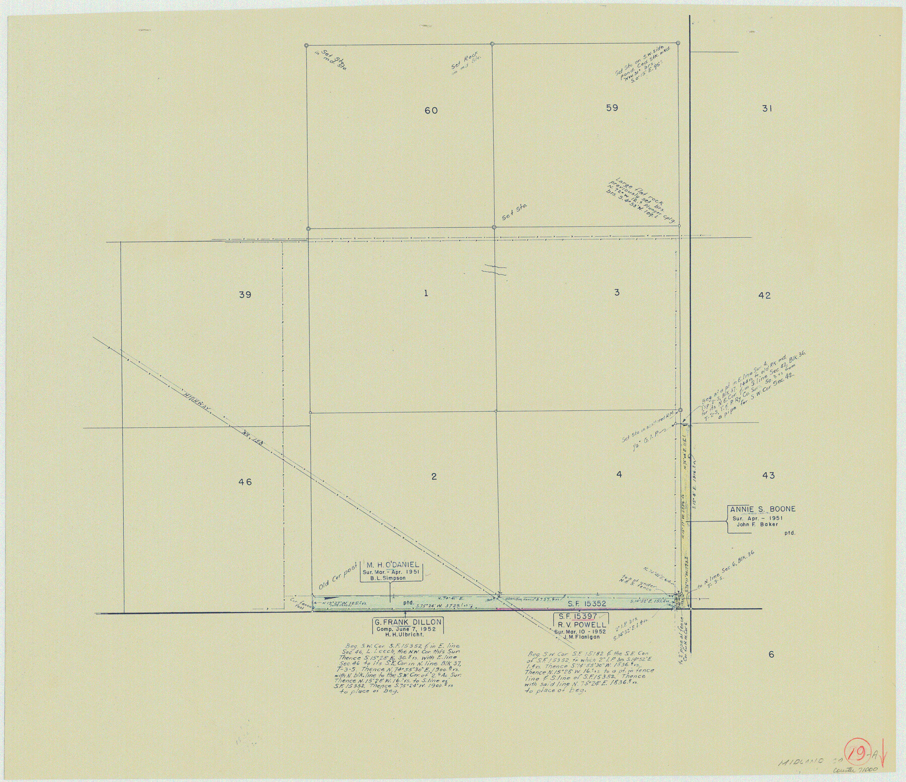 71000, Midland County Working Sketch 19a, General Map Collection